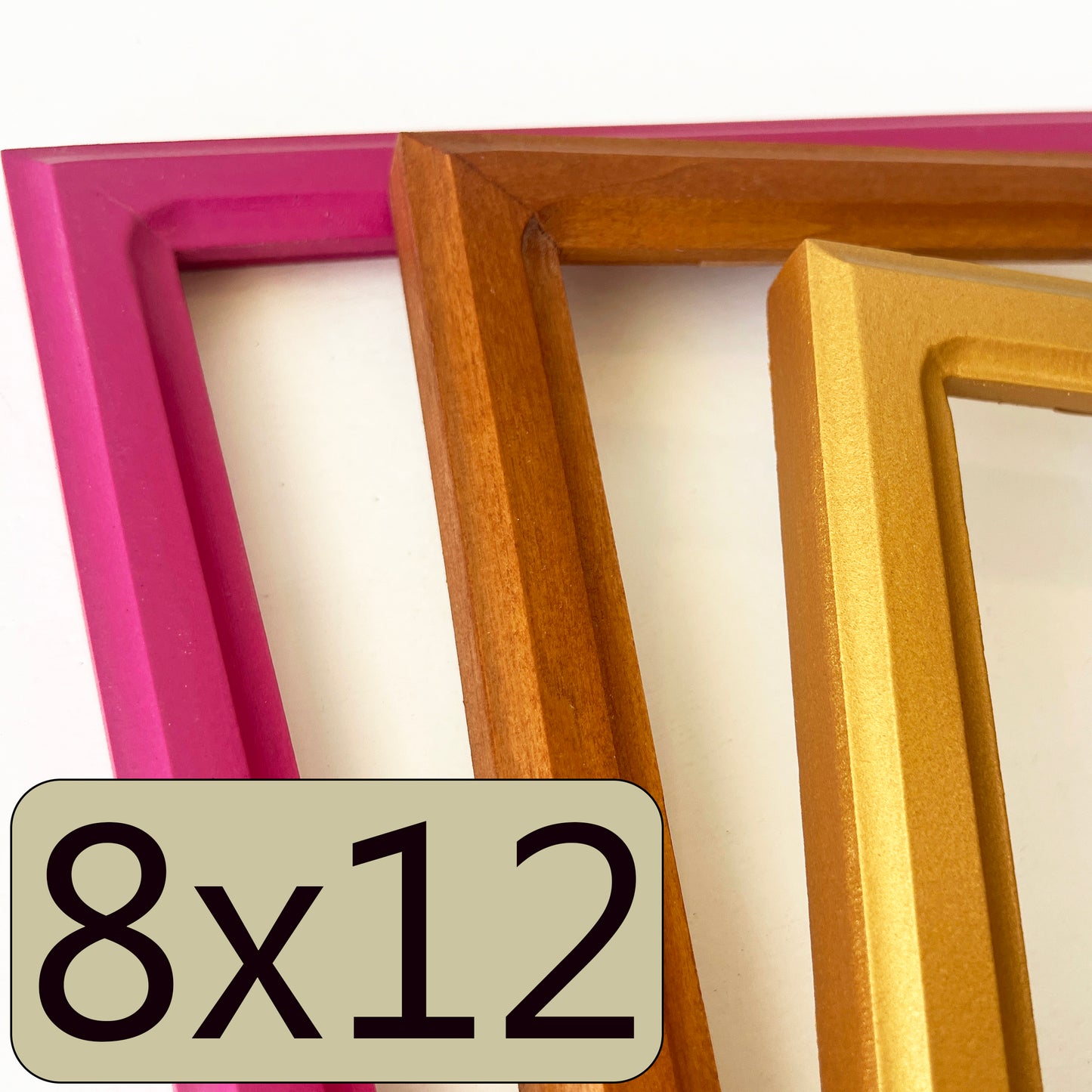 8x12" frame in 1x1 Double Cove style - Choose your color - FREE SHIPPING