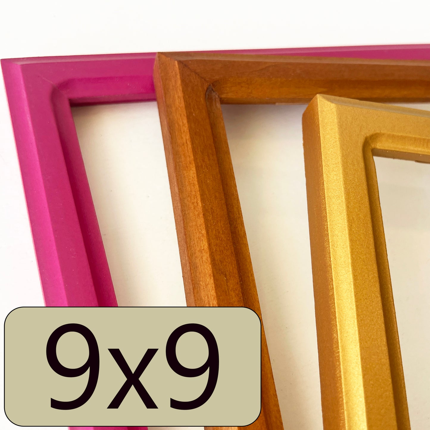 9x9" frame in 1x1 Double Cove style - Choose your color - FREE SHIPPING