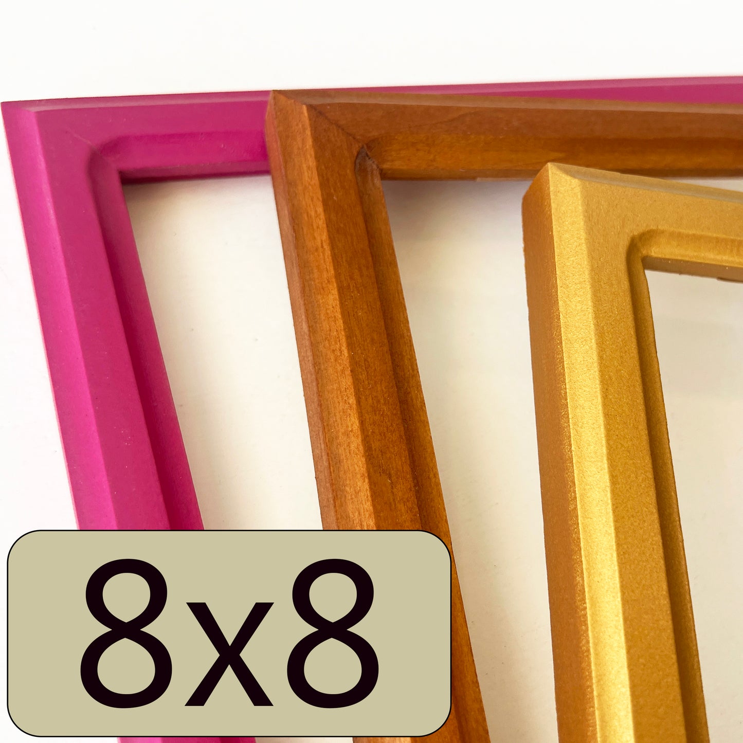 8x8" frame in 1x1 Double Cove style - Choose your color - FREE SHIPPING