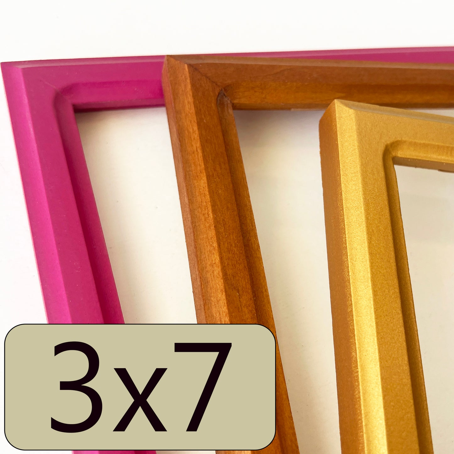 3x7" frame in 1x1 Double Cove style - Choose your color - FREE SHIPPING
