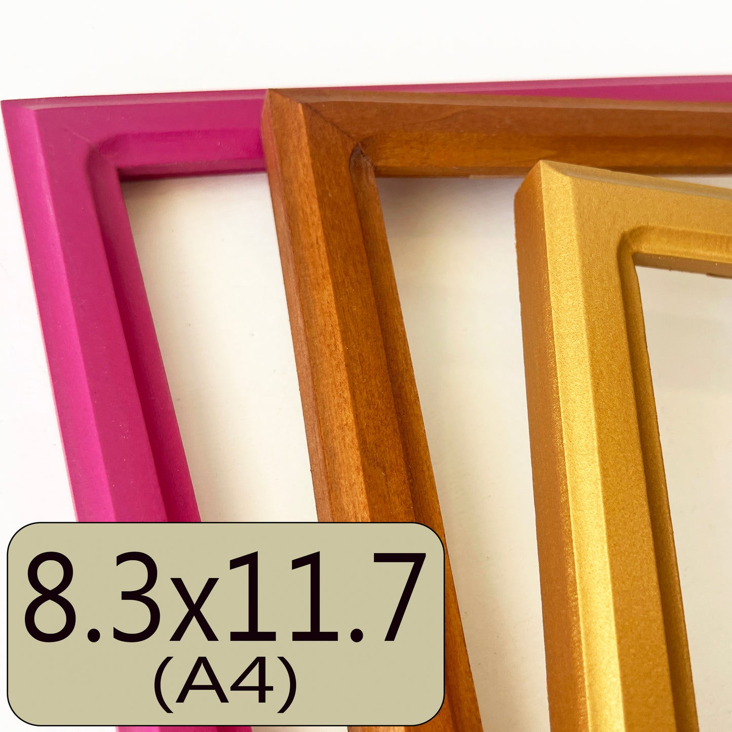 A4 8.3x11.7" frame in 1x1 Double Cove style - Choose your color - FREE SHIPPING