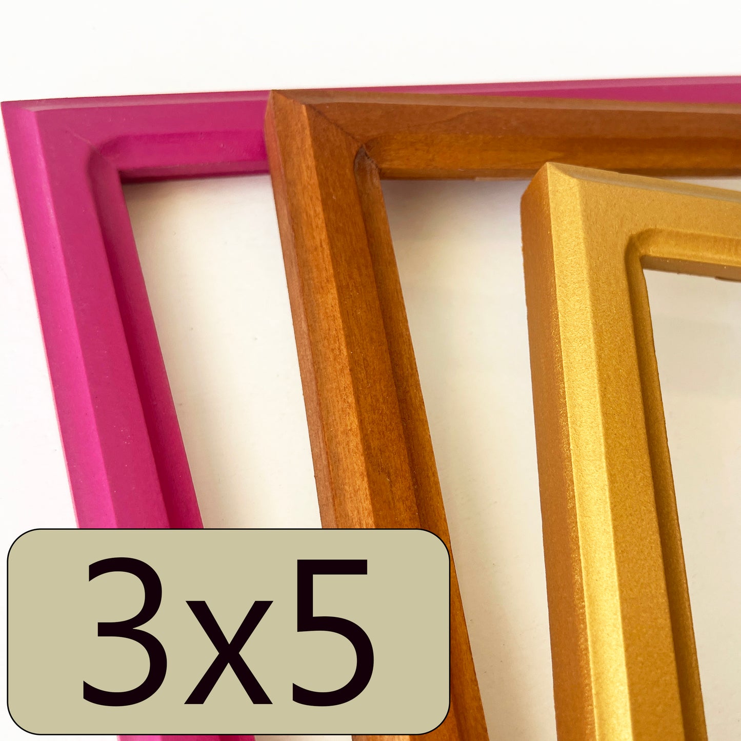 3x5" frame in 1x1 Double Cove style - Choose your color - FREE SHIPPING