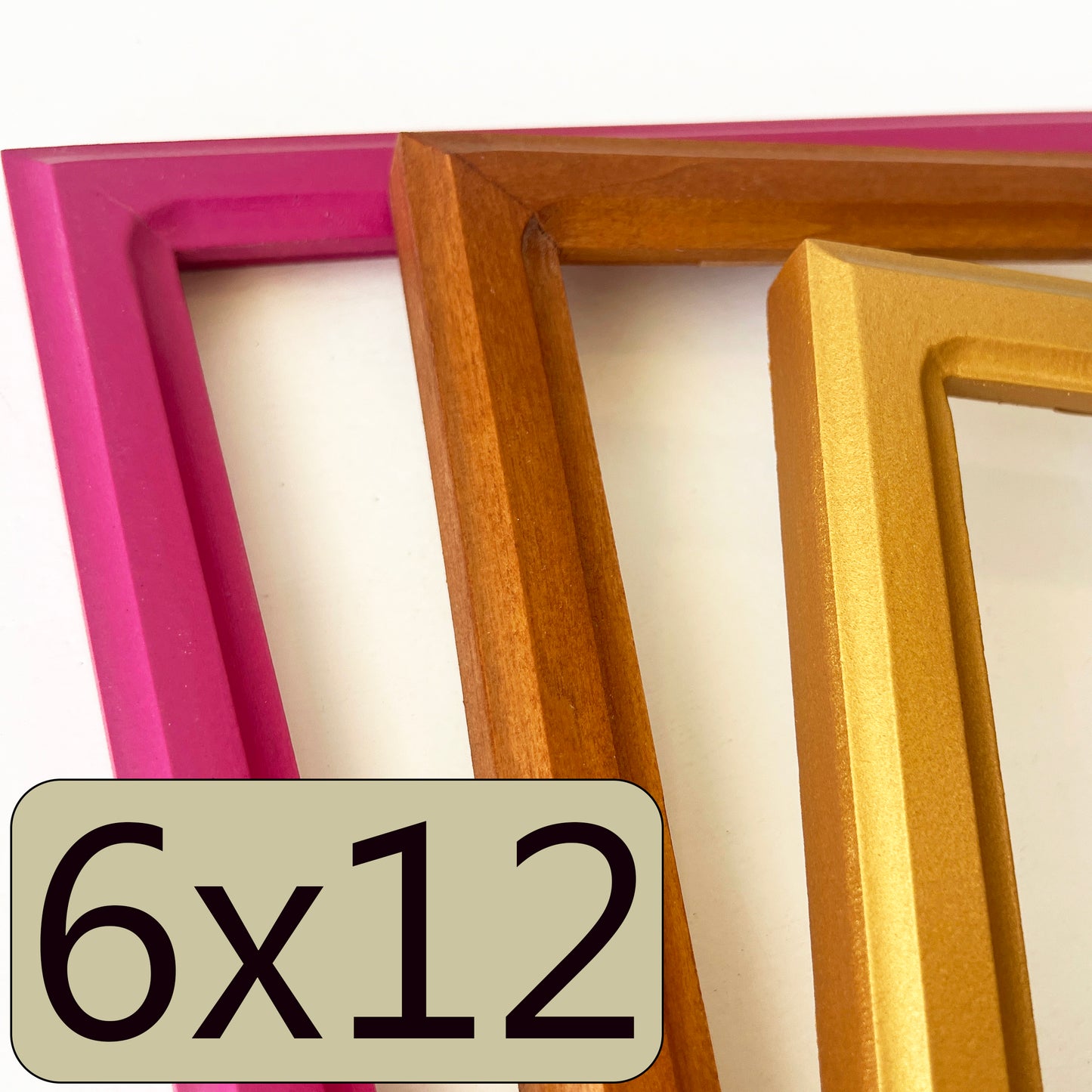 6x12" frame in 1x1 Double Cove style - Choose your color - FREE SHIPPING