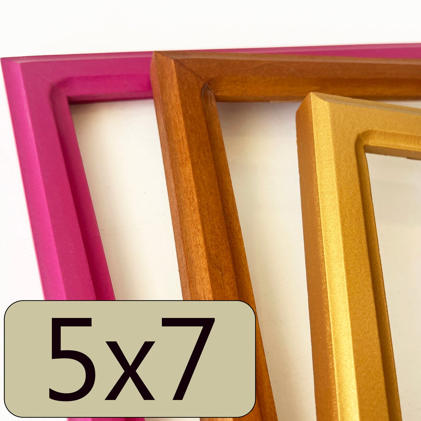 5x7" frame in 1x1 Double Cove style - Choose your color - FREE SHIPPING