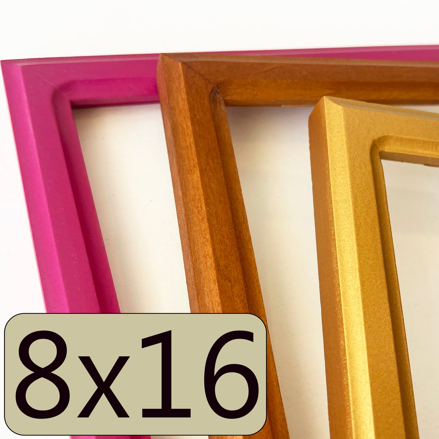8x16" frame in 1x1 Double Cove style - Choose your color - FREE SHIPPING