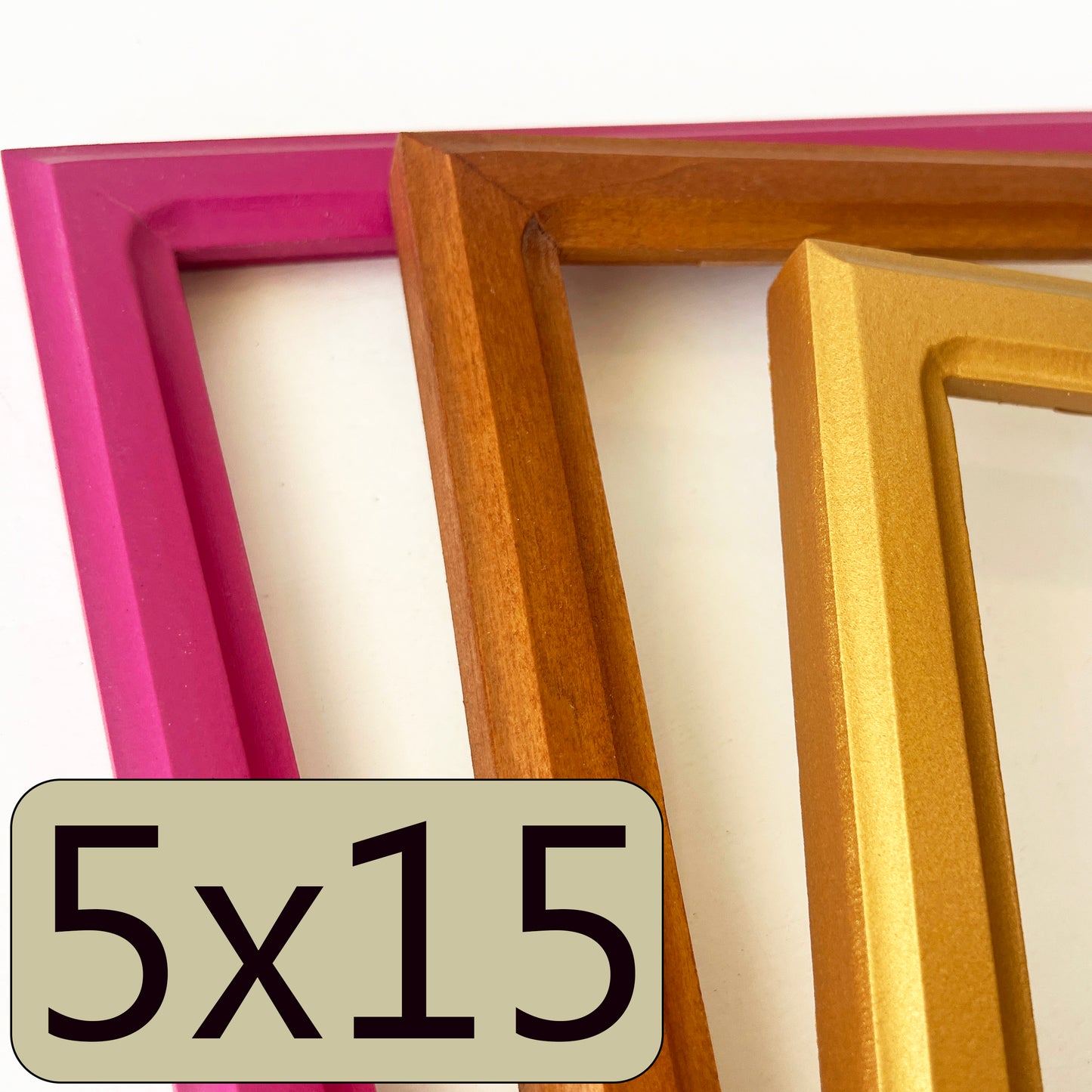 5x15" frame in 1x1 Double Cove style - Choose your color - FREE SHIPPING