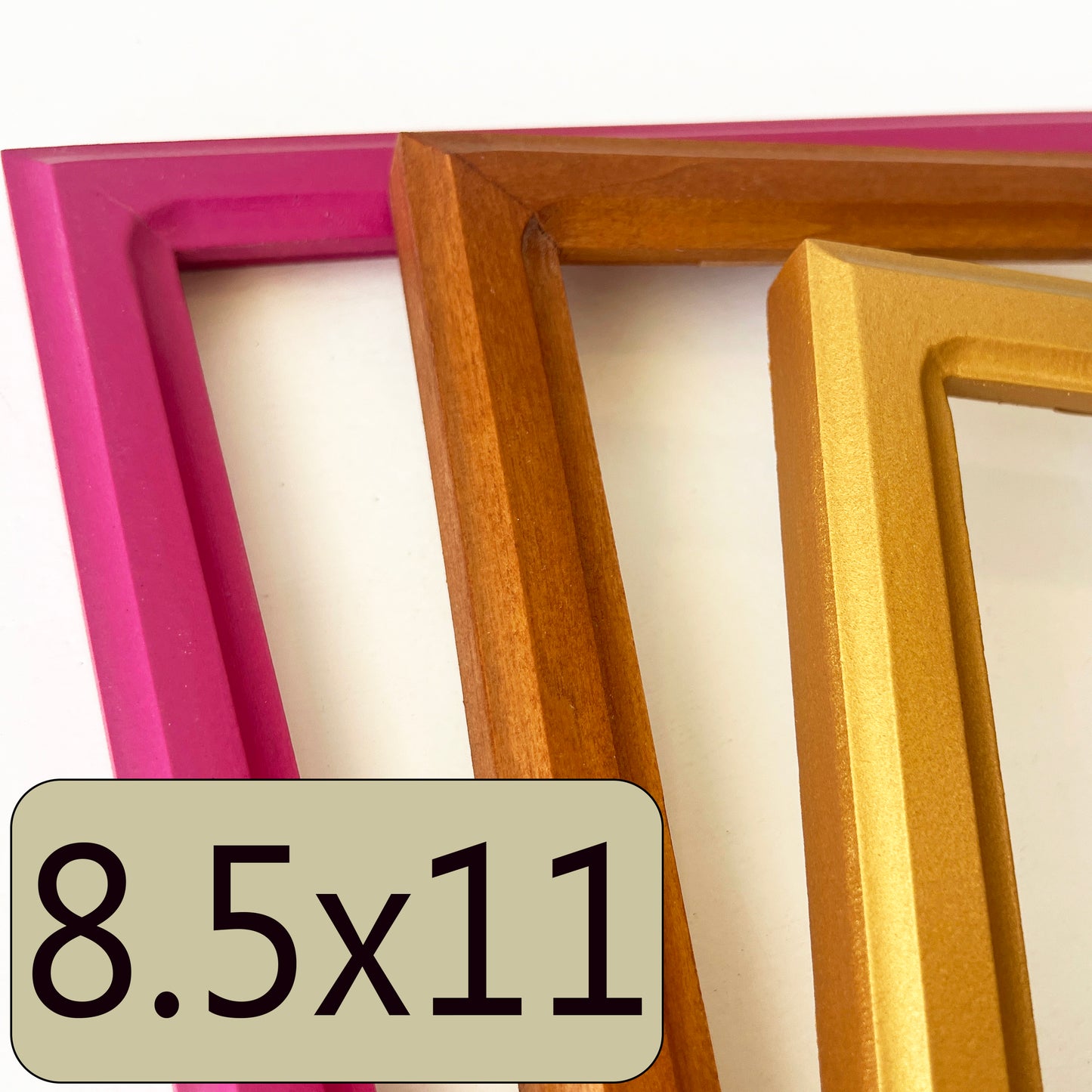 8.5x11" frame in 1x1 Double Cove style - Choose your color - FREE SHIPPING