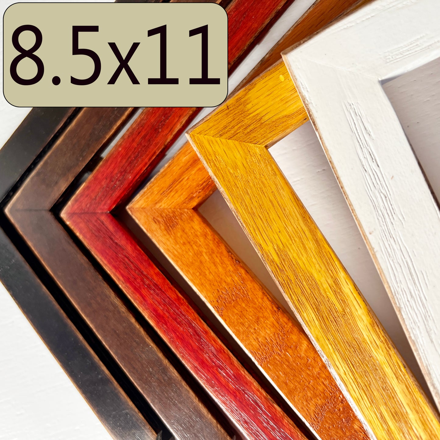 8.5x11" frame in 1x1 Oak style - Choose your color - FREE SHIPPING