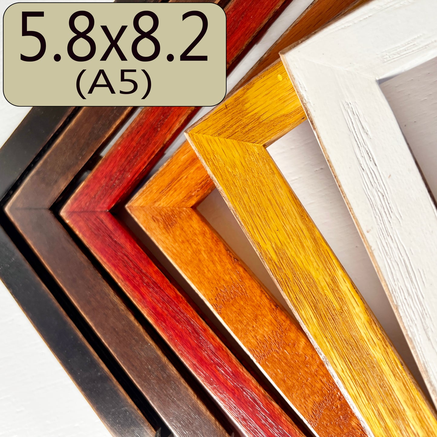 A5 5.8x8.2" frame in 1x1 Oak style - Choose your color - FREE SHIPPING