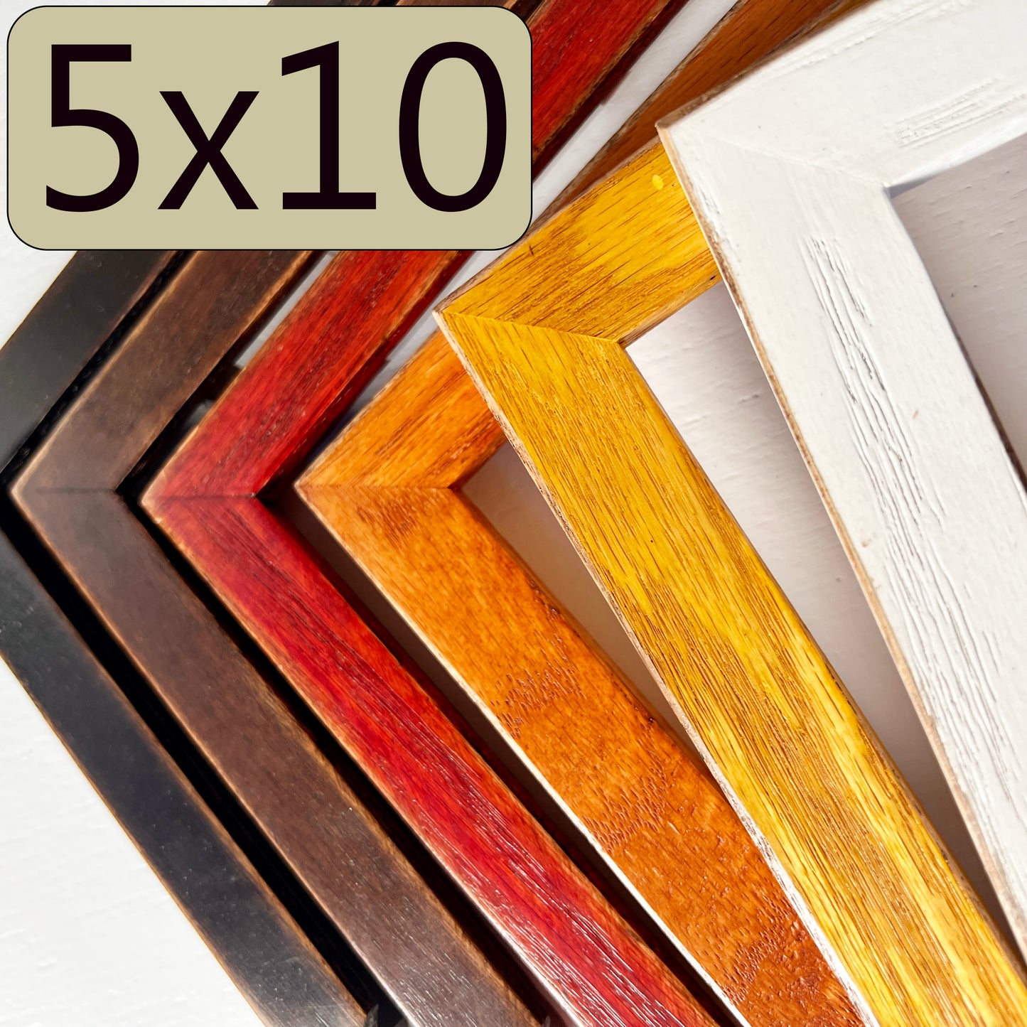 5x10" frame in 1x1 Oak style - Choose your color - FREE SHIPPING