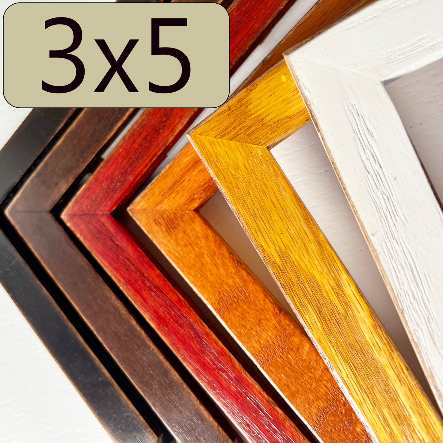 3x5" frame in 1x1 Oak style - Choose your color - FREE SHIPPING