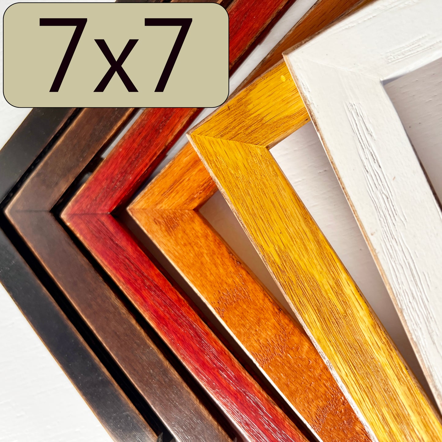 7x7" frame in 1x1 Oak style - Choose your color - FREE SHIPPING