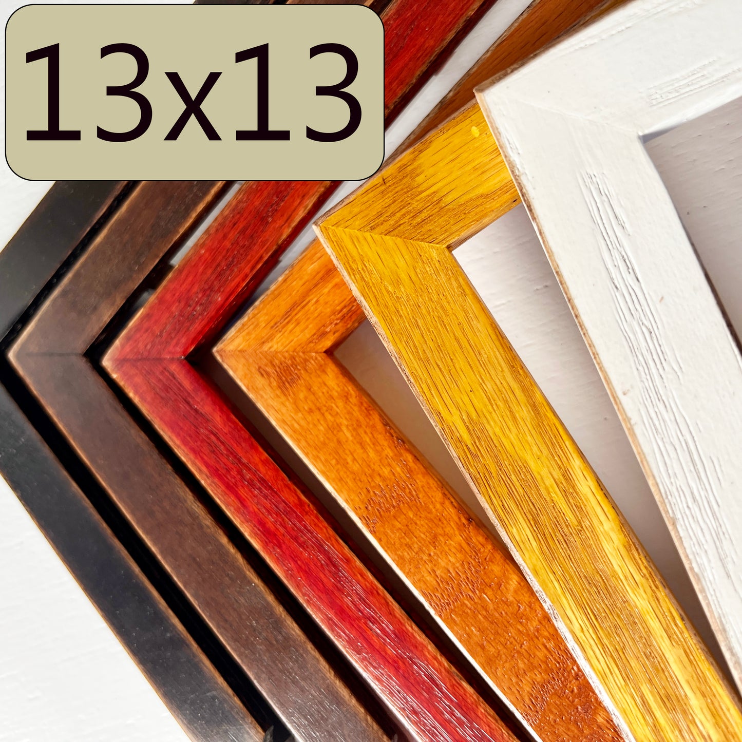 13x13" frame in 1x1 Oak style - Choose your color - FREE SHIPPING