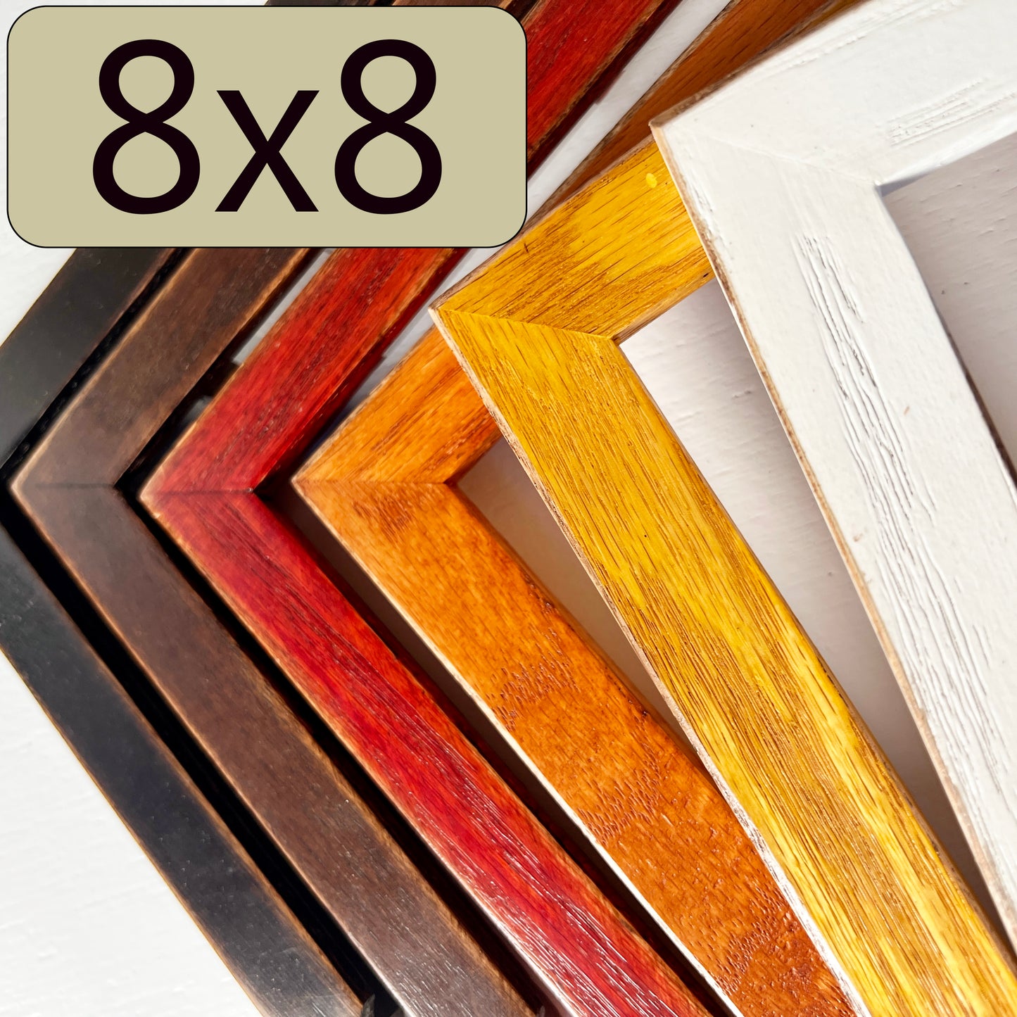 8x8" frame in 1x1 Oak style - Choose your color - FREE SHIPPING
