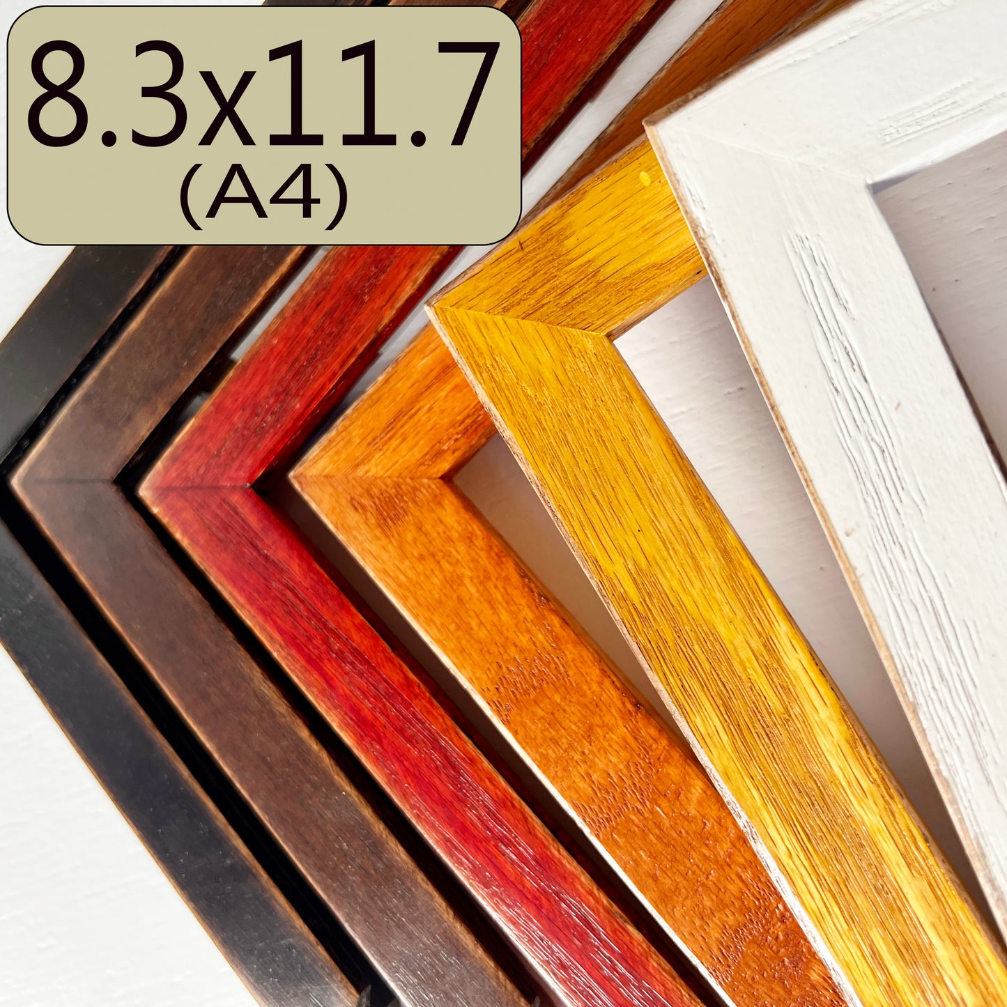 A4 8.3x11.7" frame in 1x1 Oak style - Choose your color - FREE SHIPPING