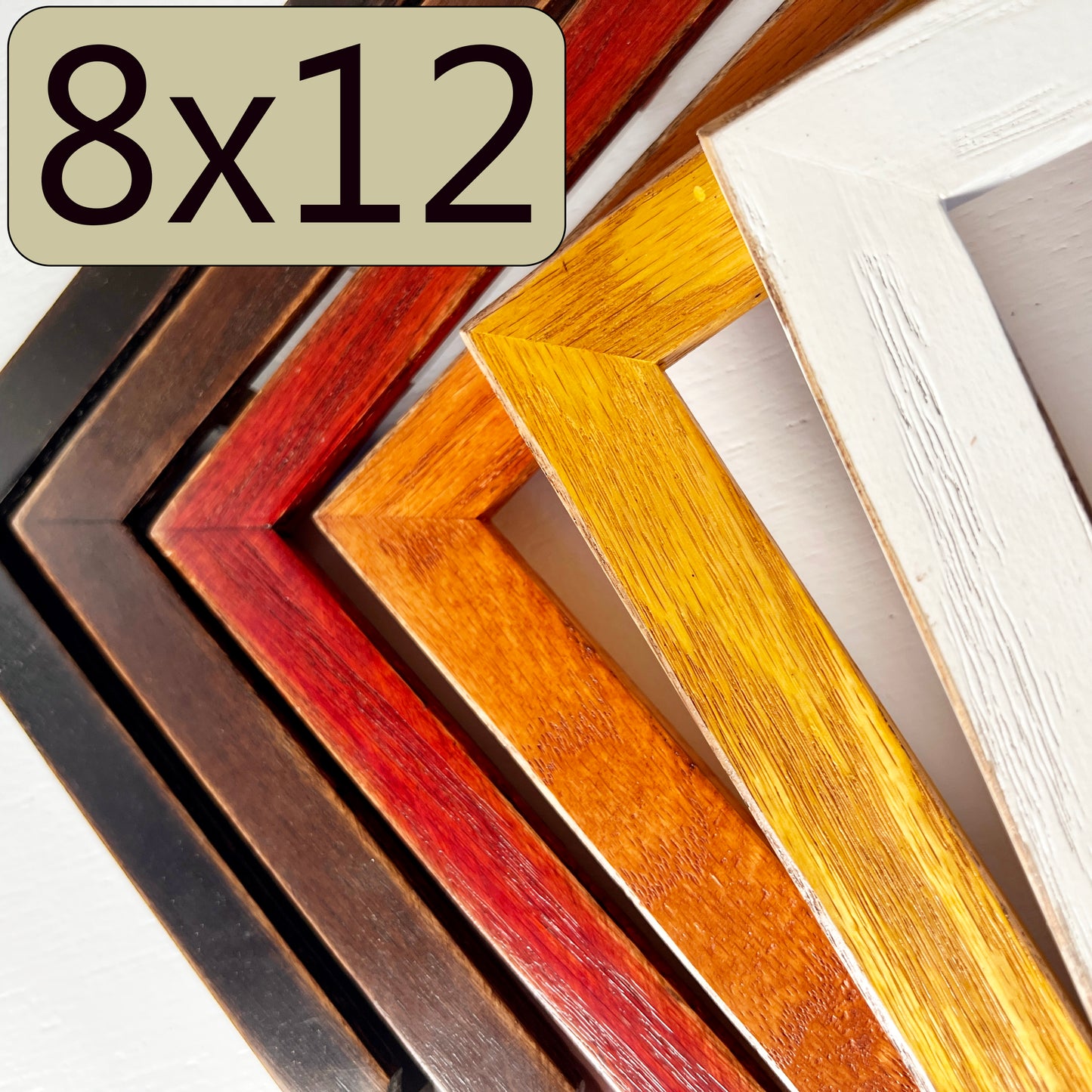 8x12" frame in 1x1 Oak style - Choose your color - FREE SHIPPING