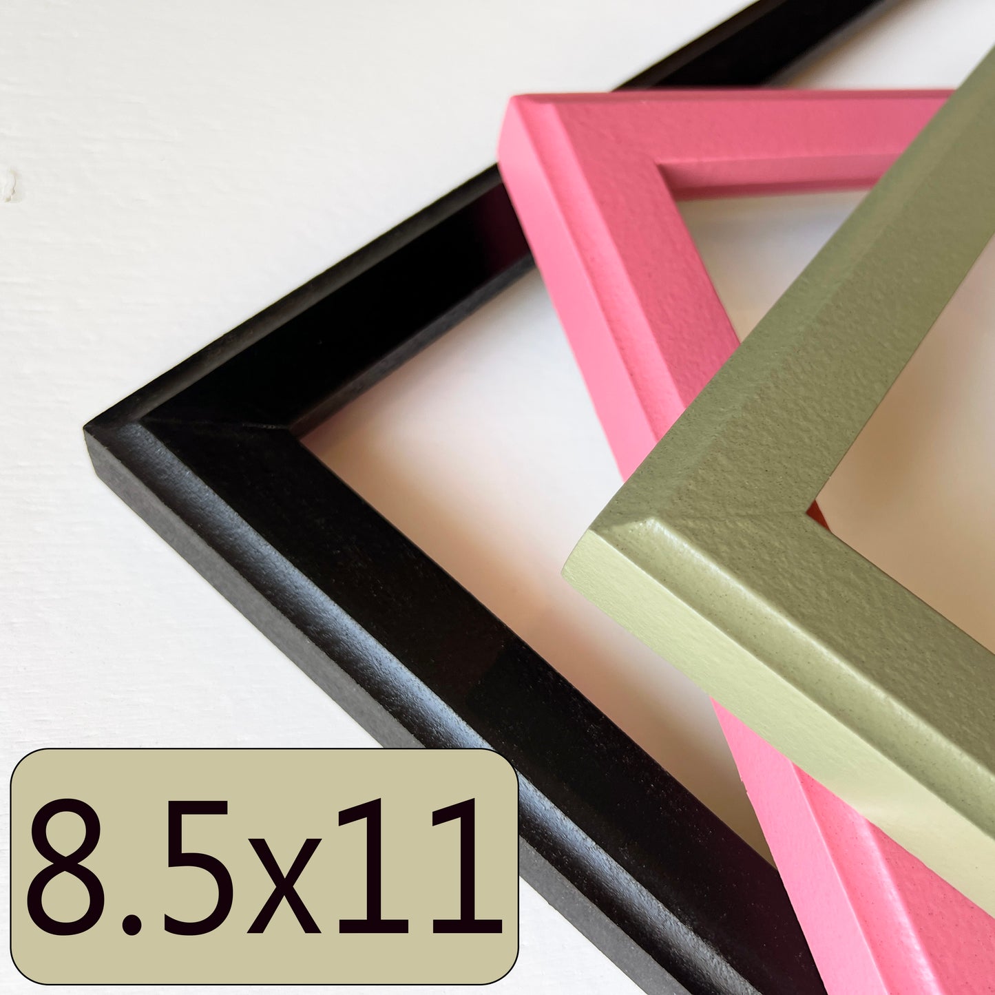 8.5x11" frame in 1x1 Outside Cove style - Choose your color - FREE SHIPPING