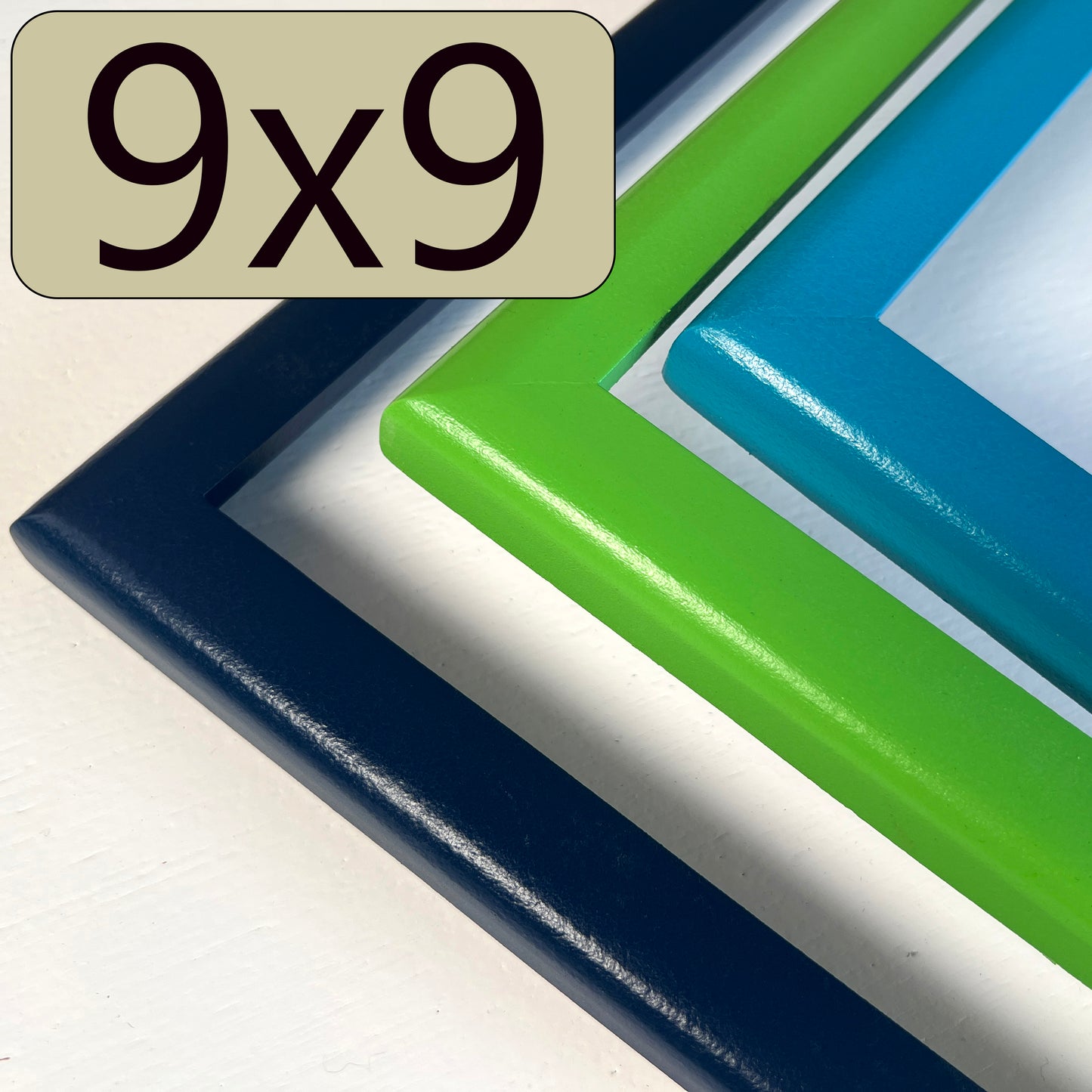 9x9" frame in 1x1 Rounded style - Choose your color - FREE SHIPPING
