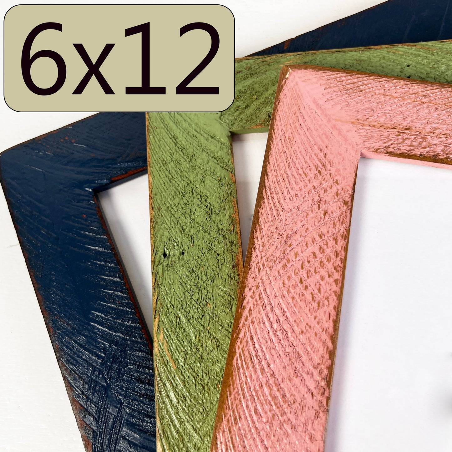 6x12" frame in 2" Roughsawn style - Choose your color - FREE SHIPPING