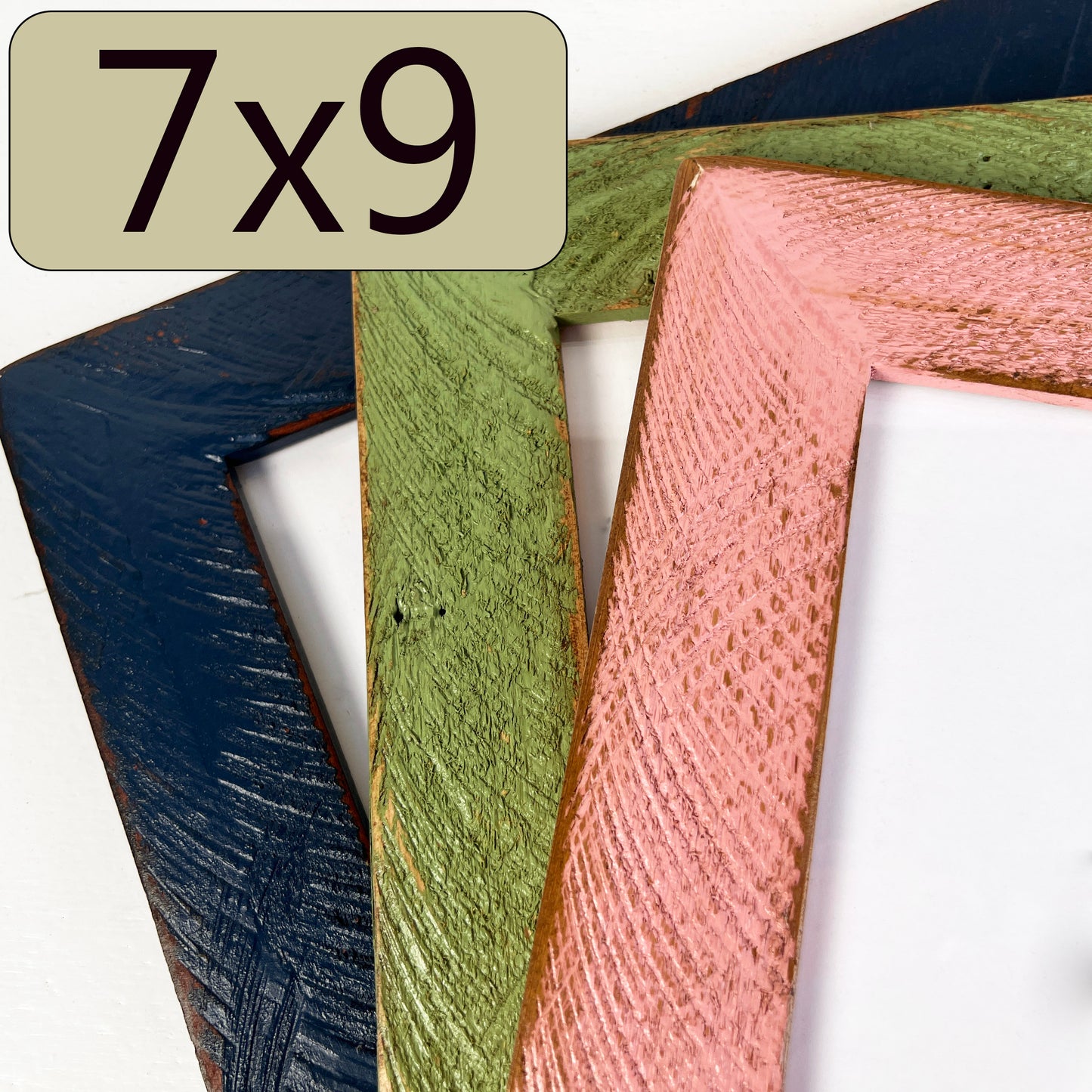 7x9" frame in 2" Roughsawn style - Choose your color - FREE SHIPPING