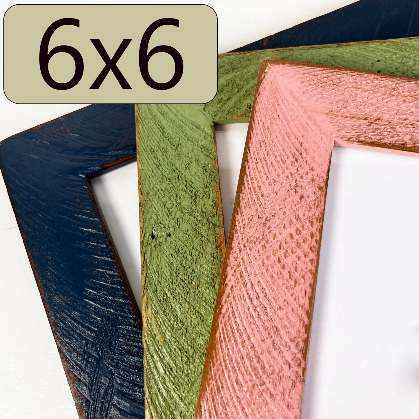 6x6" frame in 2" Roughsawn style - Choose your color - FREE SHIPPING