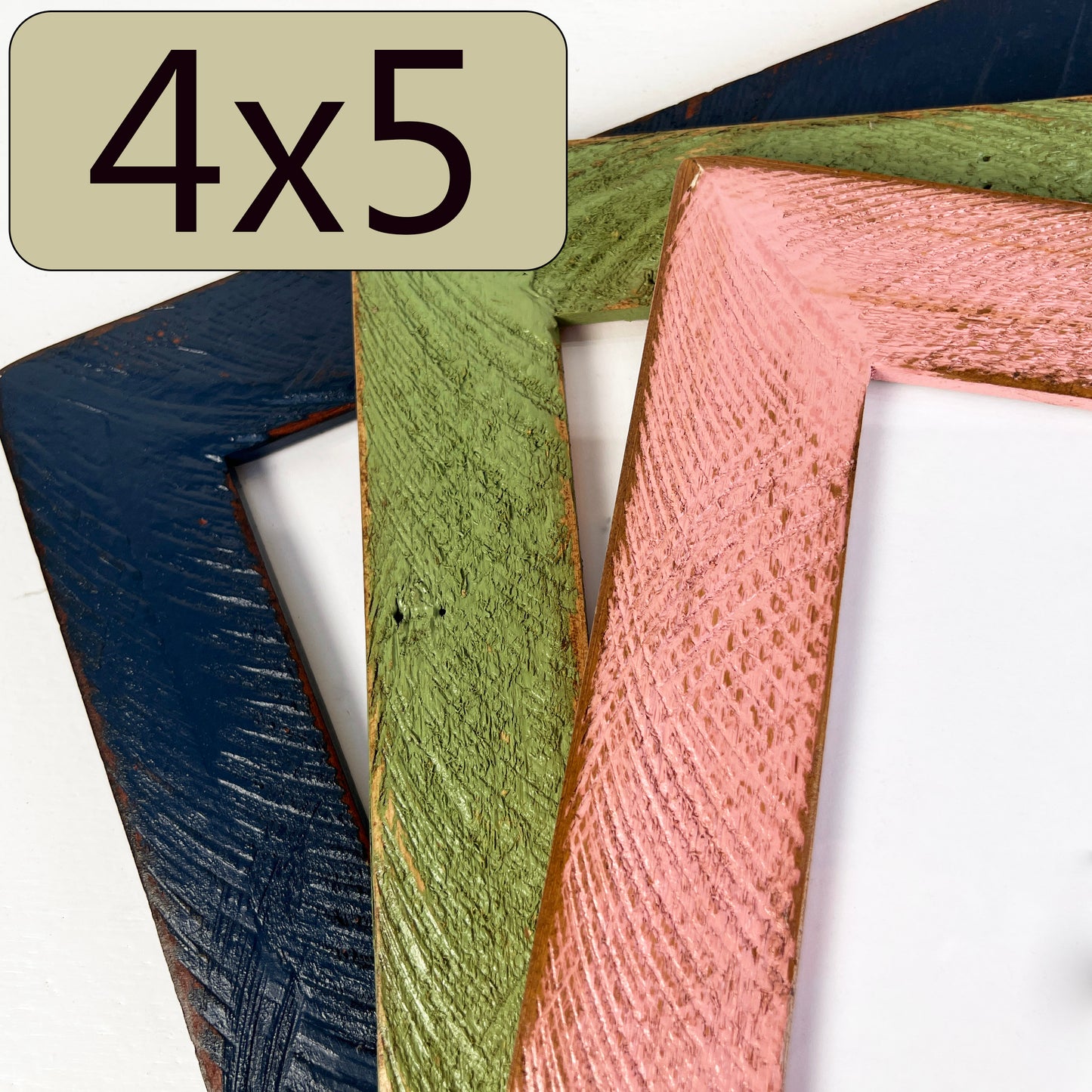 4x5" frame in 2" Roughsawn style - Choose your color - FREE SHIPPING