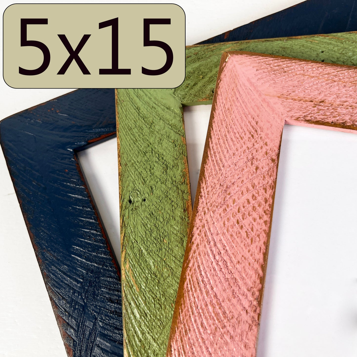 5x15" frame in 2" Roughsawn style - Choose your color - FREE SHIPPING