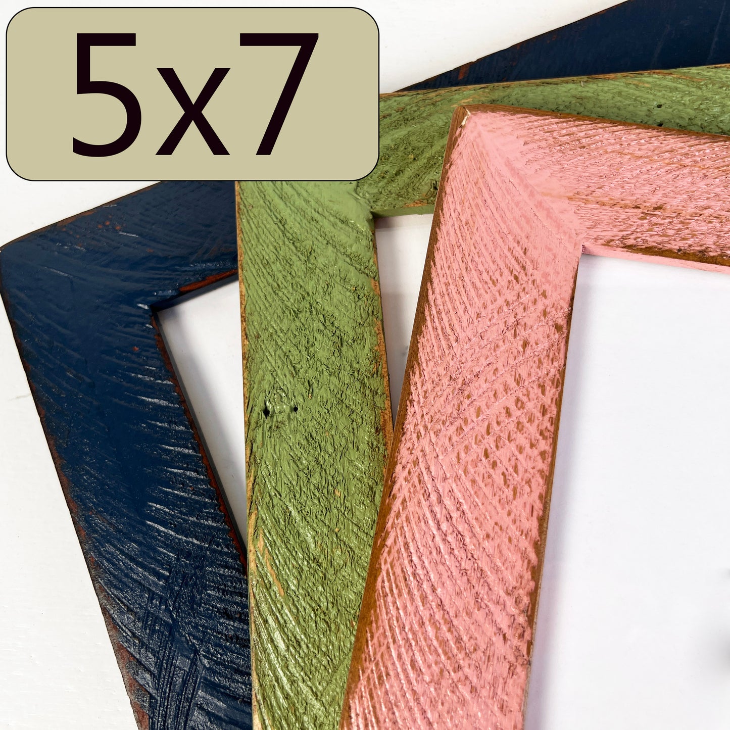 5x7" frame in 2" Roughsawn style - Choose your color - FREE SHIPPING