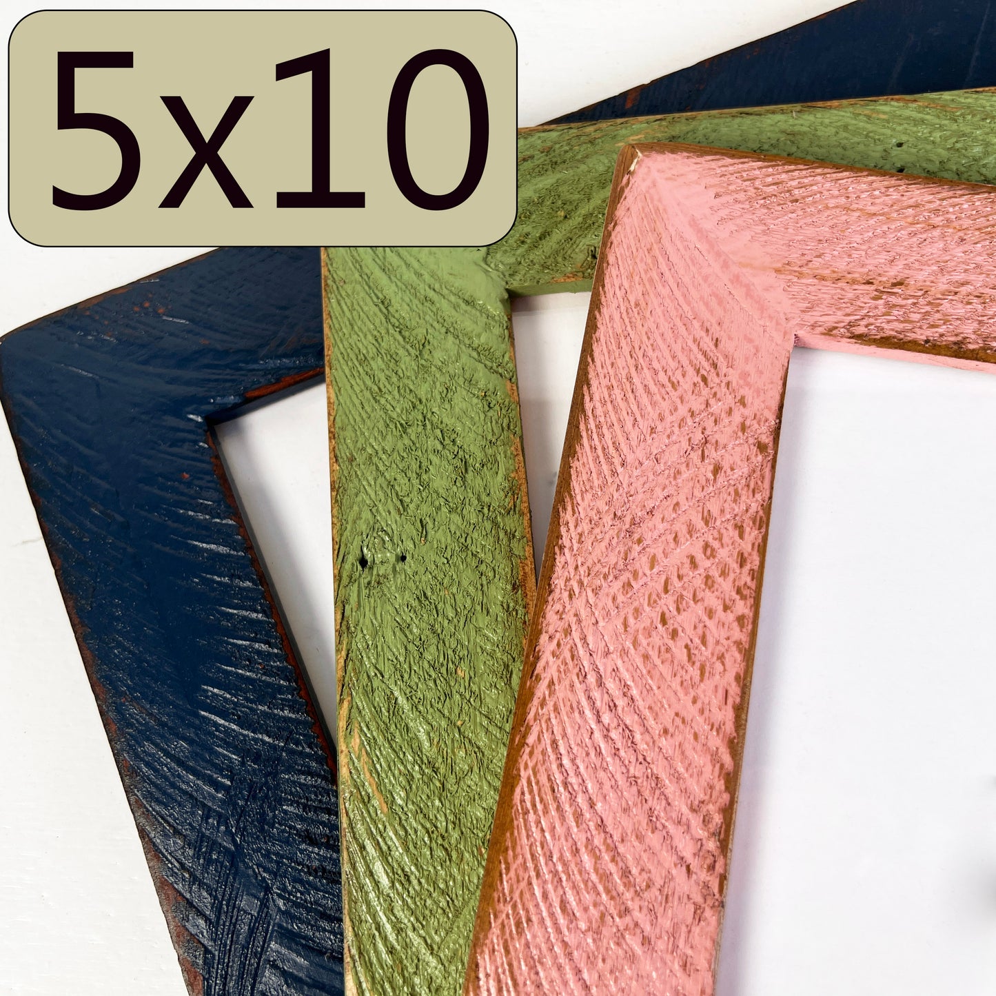5x10" frame in 2" Roughsawn style - Choose your color - FREE SHIPPING