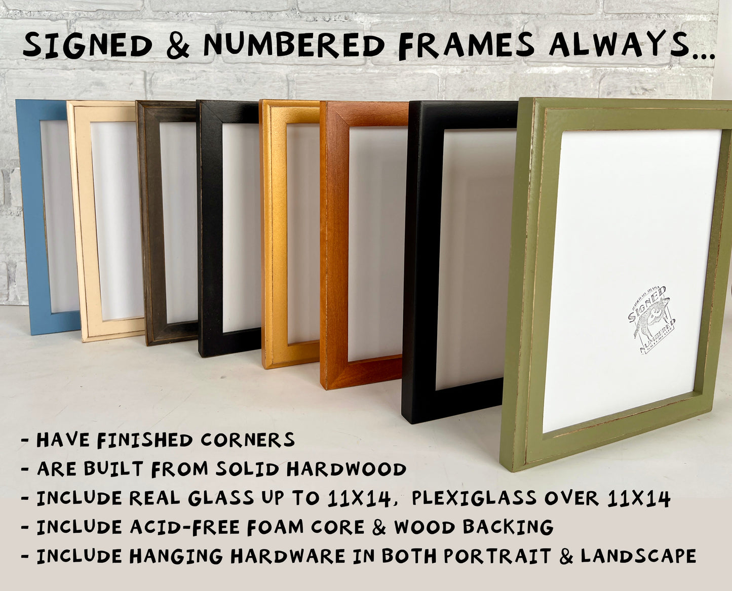 1x1 Solid Black Picture Frame - Choose Your Size - SHIPS RIGHT AWAY