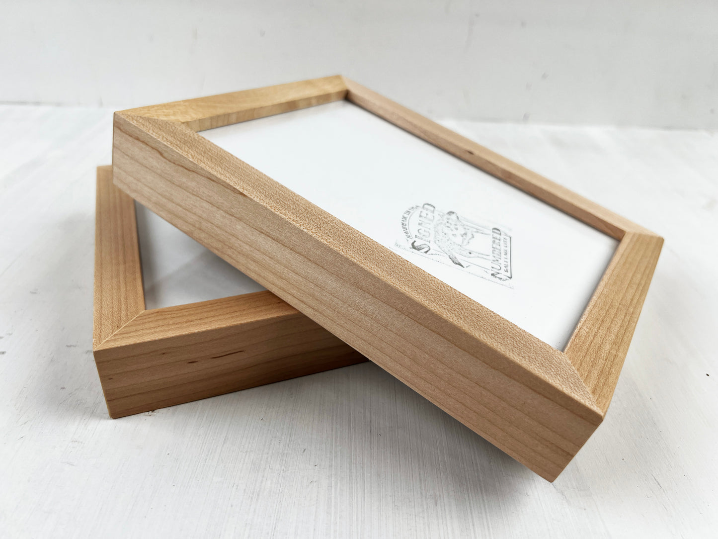 Solid Maple Picture Frame in Deep Flat Hardwood Molding - Choose Your Size - Ships Right Away!