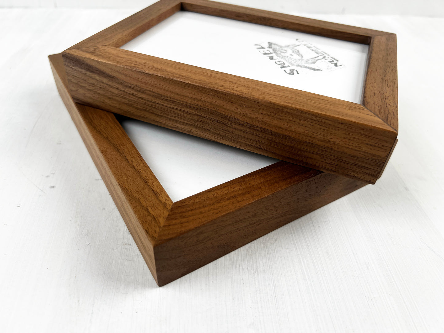 Solid Walnut Picture Frame in Deep Flat Hardwood Molding - Choose Your Size - Ships Right Away!