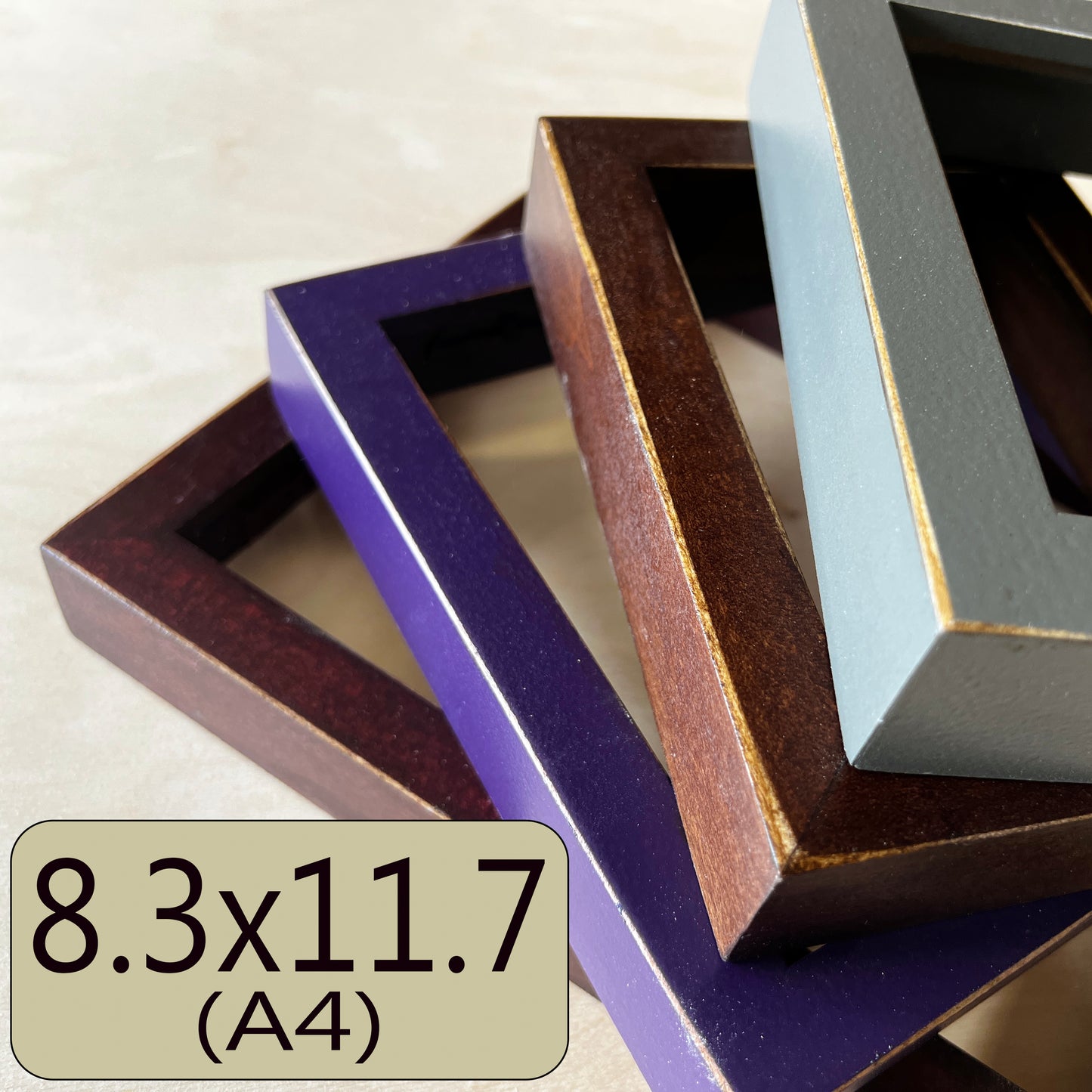 A4 8.3x11.7" frame in Deep Flat style - Choose your color - FREE SHIPPING
