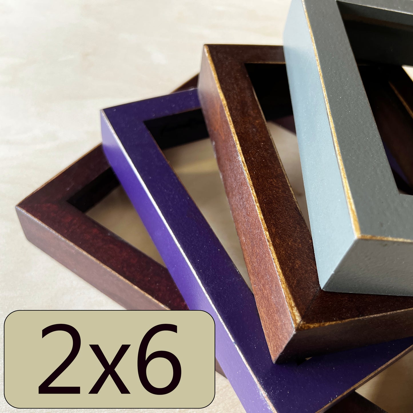 2x6" frame in Deep Flat style - Choose your color - FREE SHIPPING