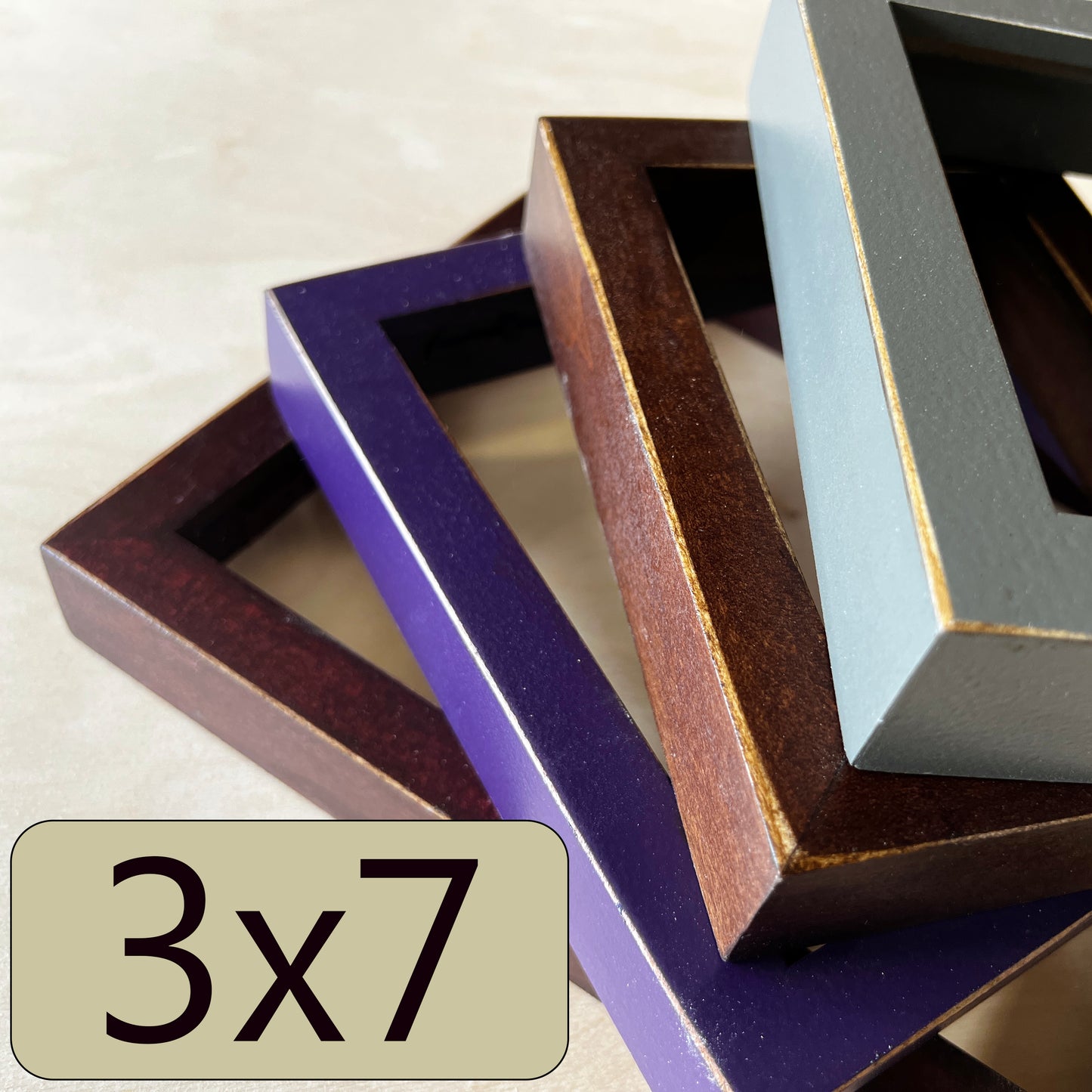 3x7" frame in Deep Flat style - Choose your color - FREE SHIPPING