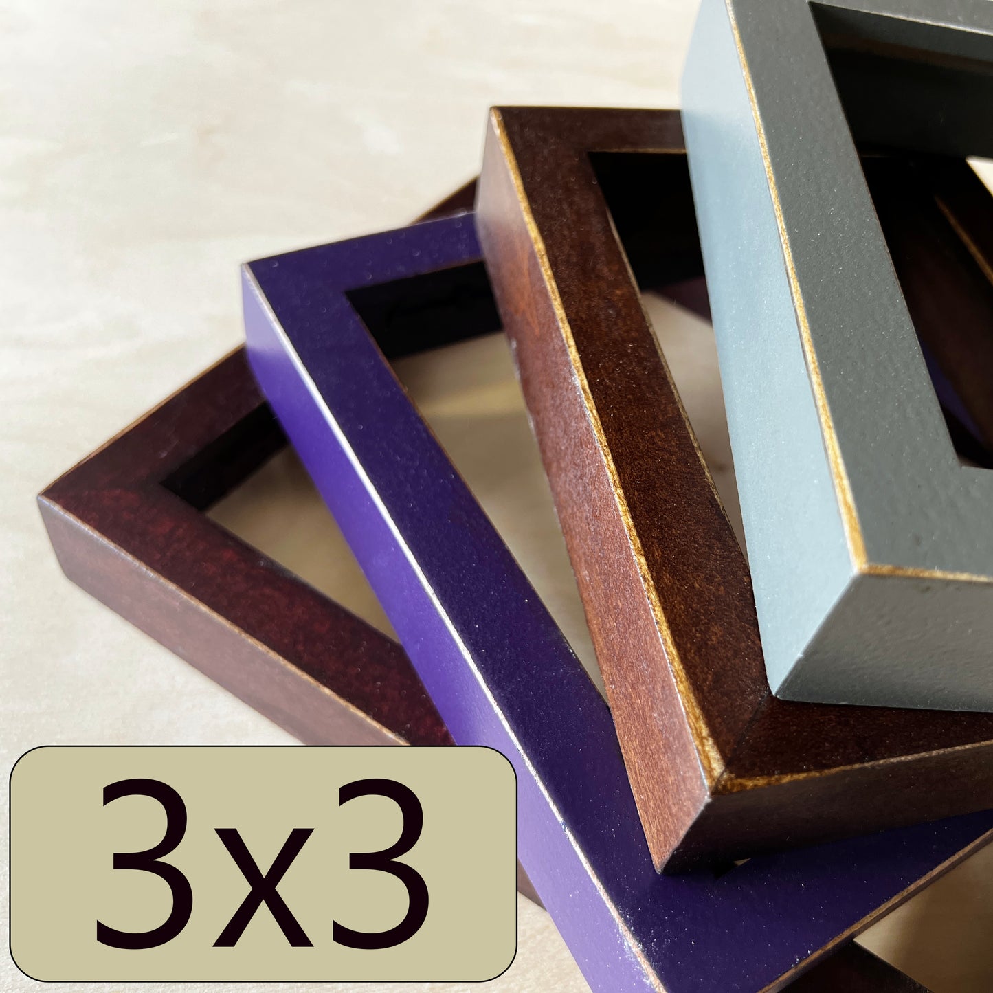 3x3" frame in Deep Flat style - Choose your color - FREE SHIPPING