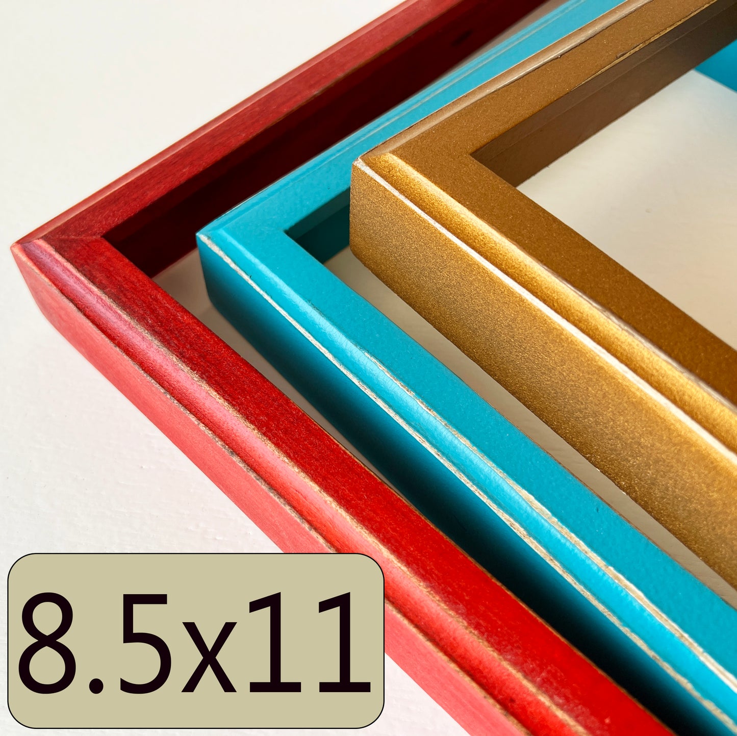 8.5x11" frame in Deep Outside Cove style - Choose your color - FREE SHIPPING