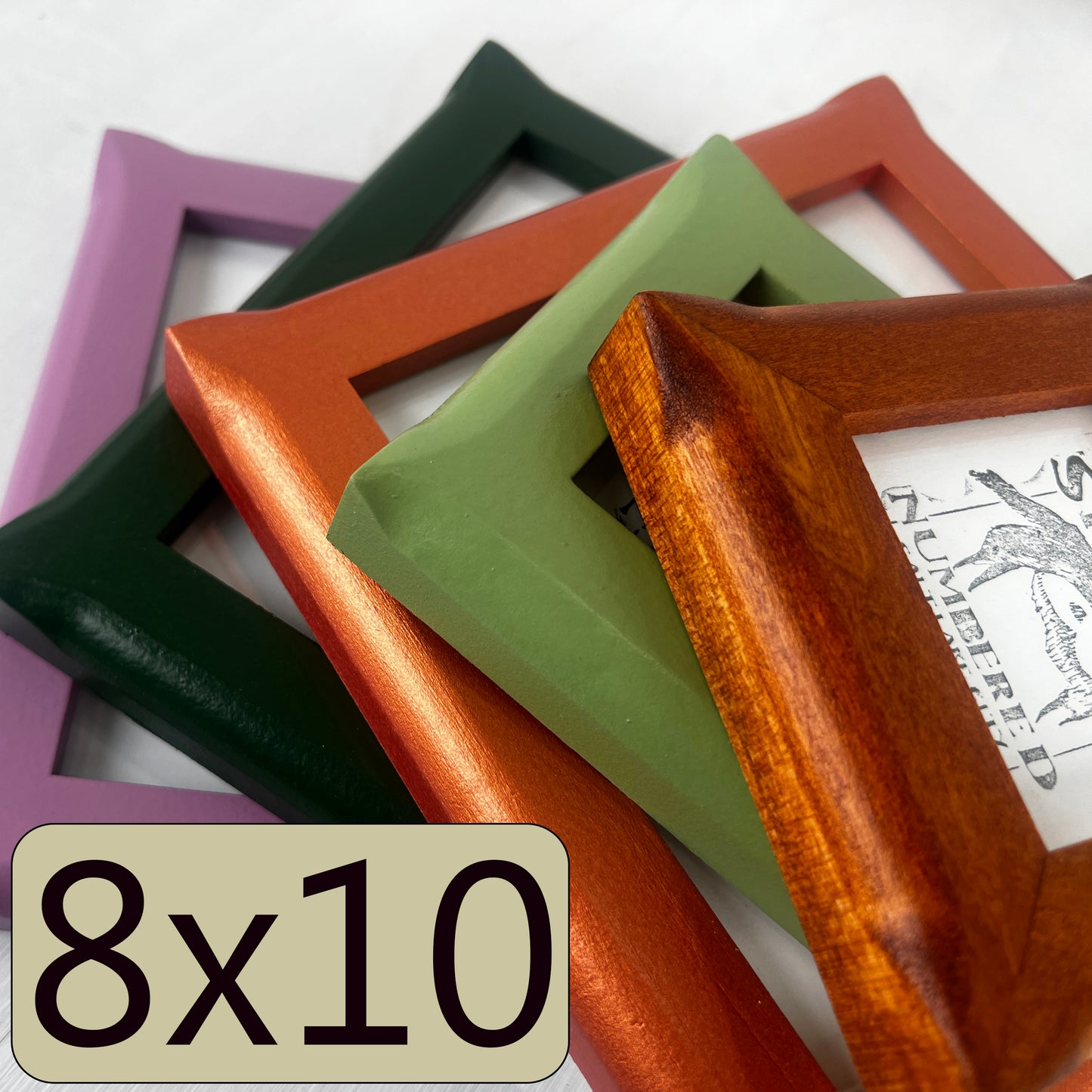 8x10" frame in 1x1 Flared Corners style - Choose your color - FREE SHIPPING