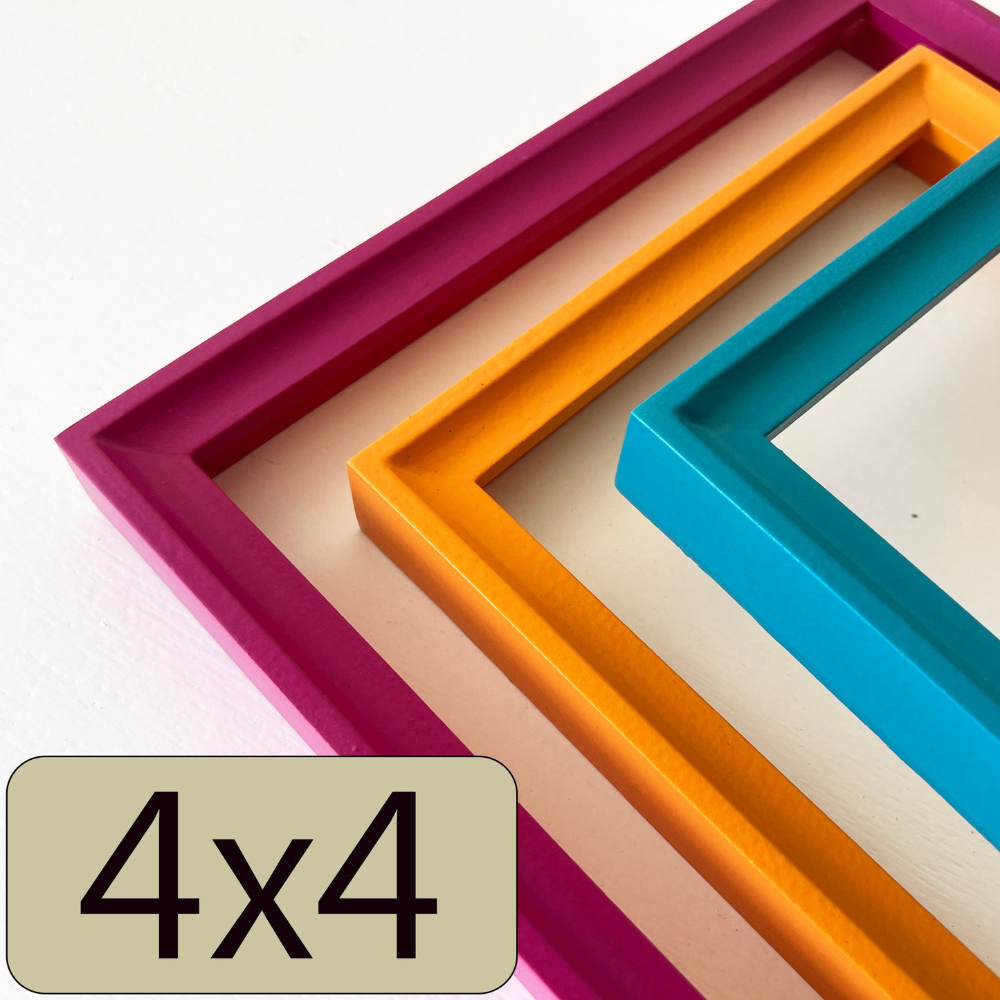 4x4" frame in Foxy Cove style - Choose your color - FREE SHIPPING
