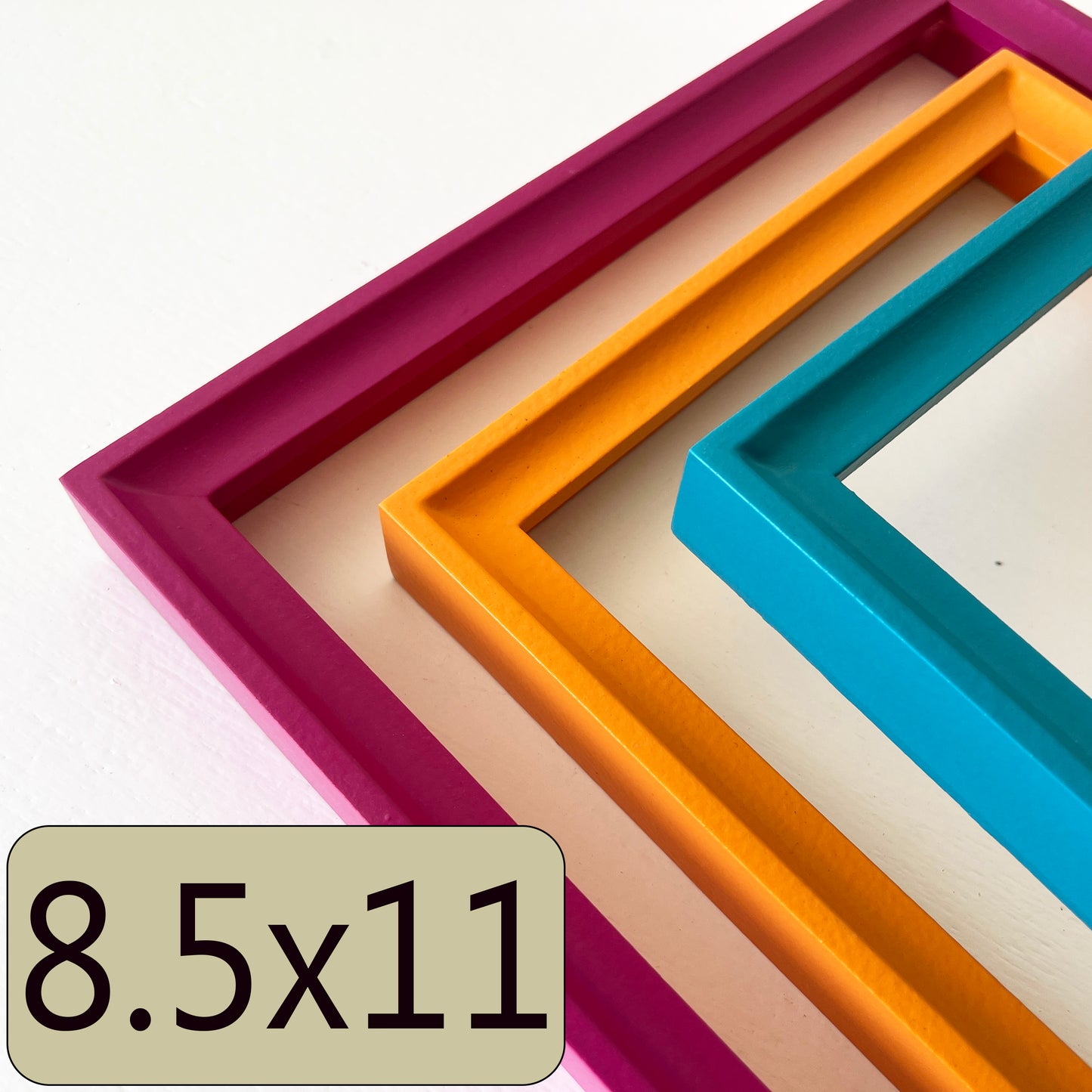 8.5x11" frame in Foxy Cove style - Choose your color - FREE SHIPPING