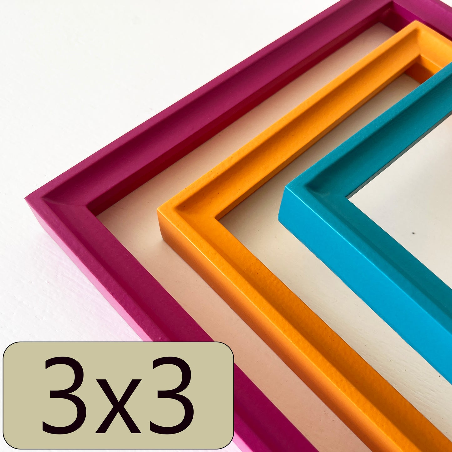 3x3" frame in Foxy Cove style - Choose your color - FREE SHIPPING