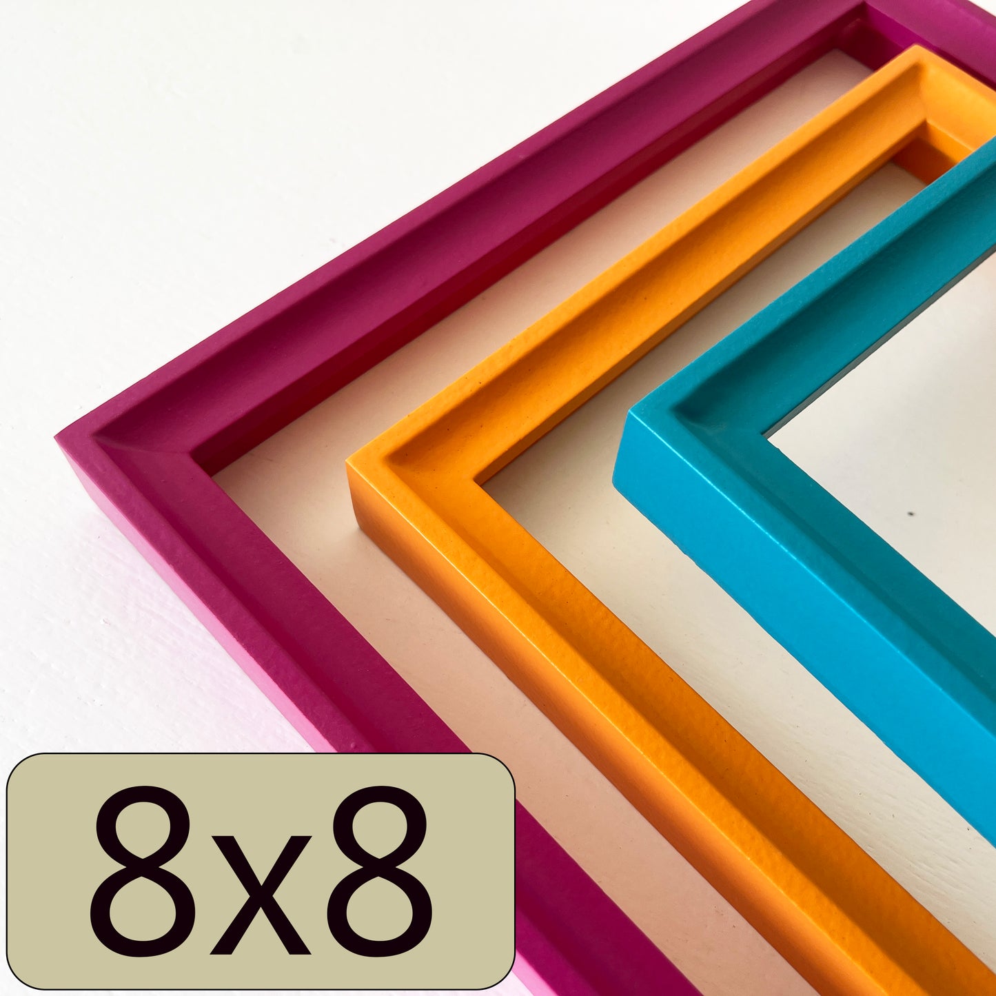 8x8" frame in Foxy Cove style - Choose your color - FREE SHIPPING