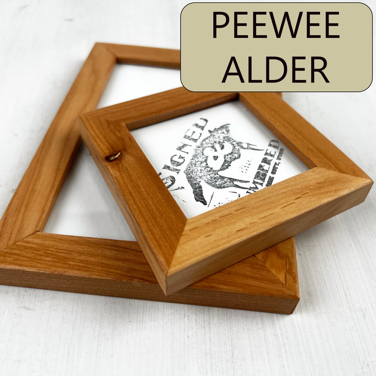 Solid Alder Picture Frame in Peewee Hardwood Molding - Choose Your Size - Ships Right Away!