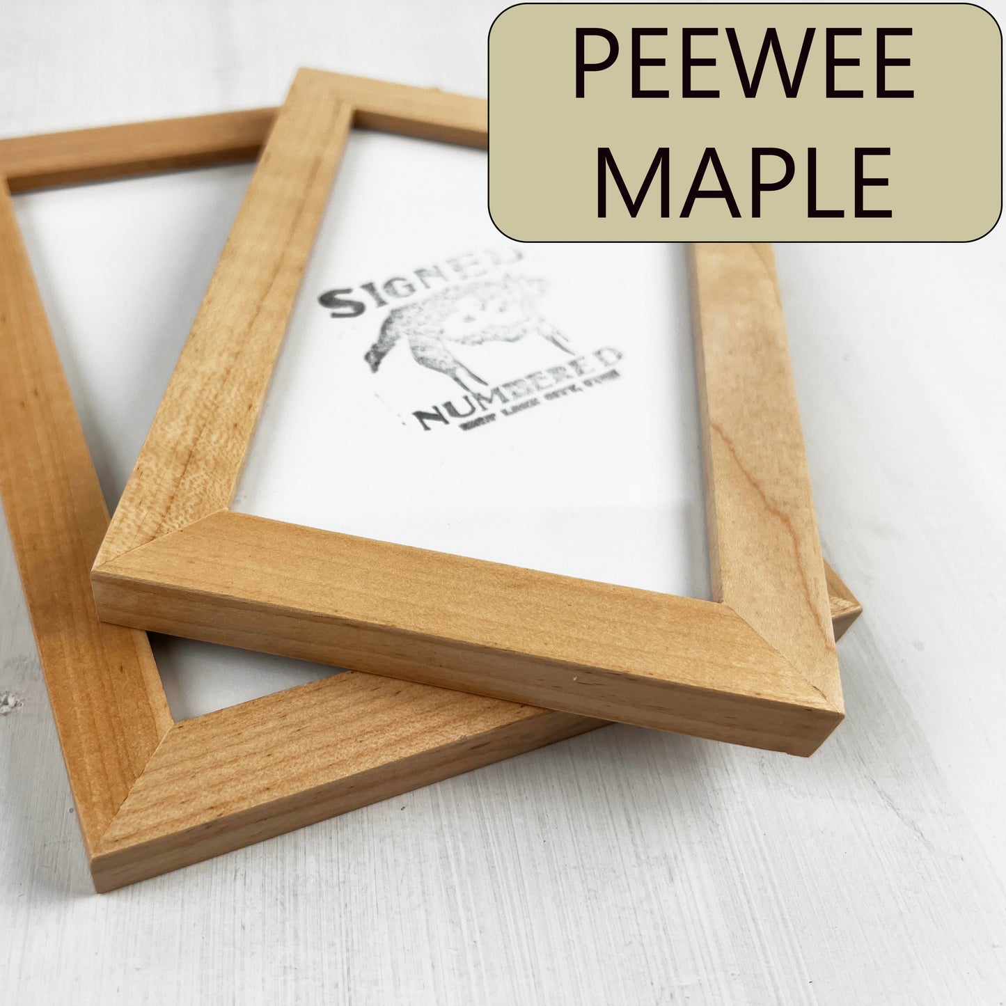 Solid Maple Picture Frame in Peewee Hardwood Molding- Choose Your Size - Ships Right Away!