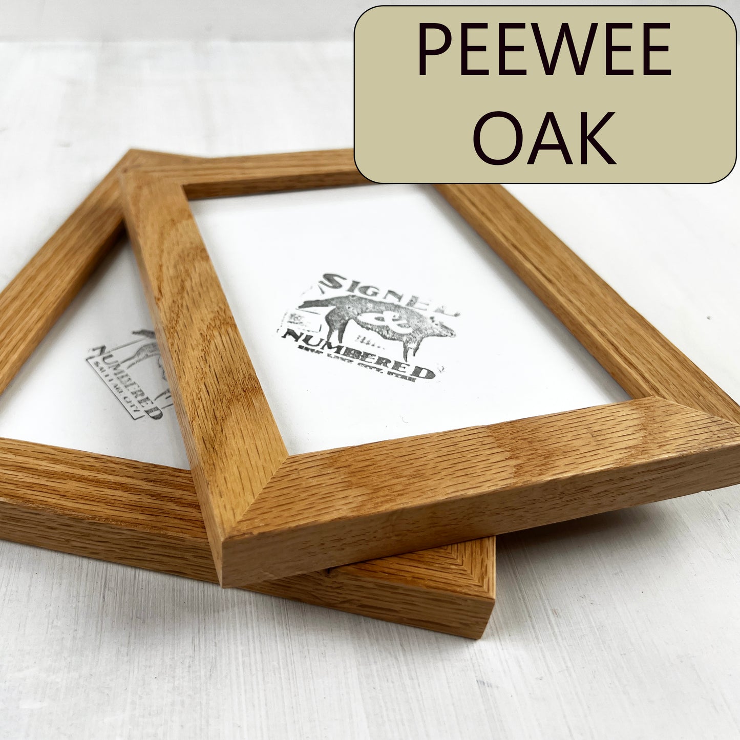 Solid Oak Picture Frame in Peewee Hardwood Molding- Choose Your Size - Ships Right Away!