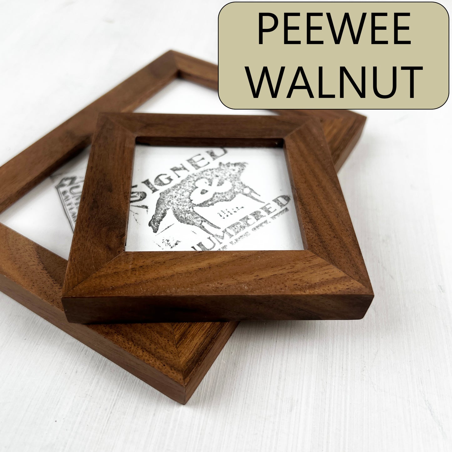 Solid Walnut Picture Frame in Peewee Hardwood Molding- Choose Your Size - Ships Right Away!