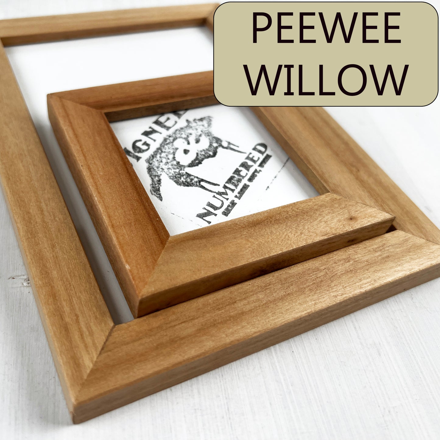 Solid Willow Picture Frame in Peewee Hardwood Molding- Choose Your Size - Ships Right Away!