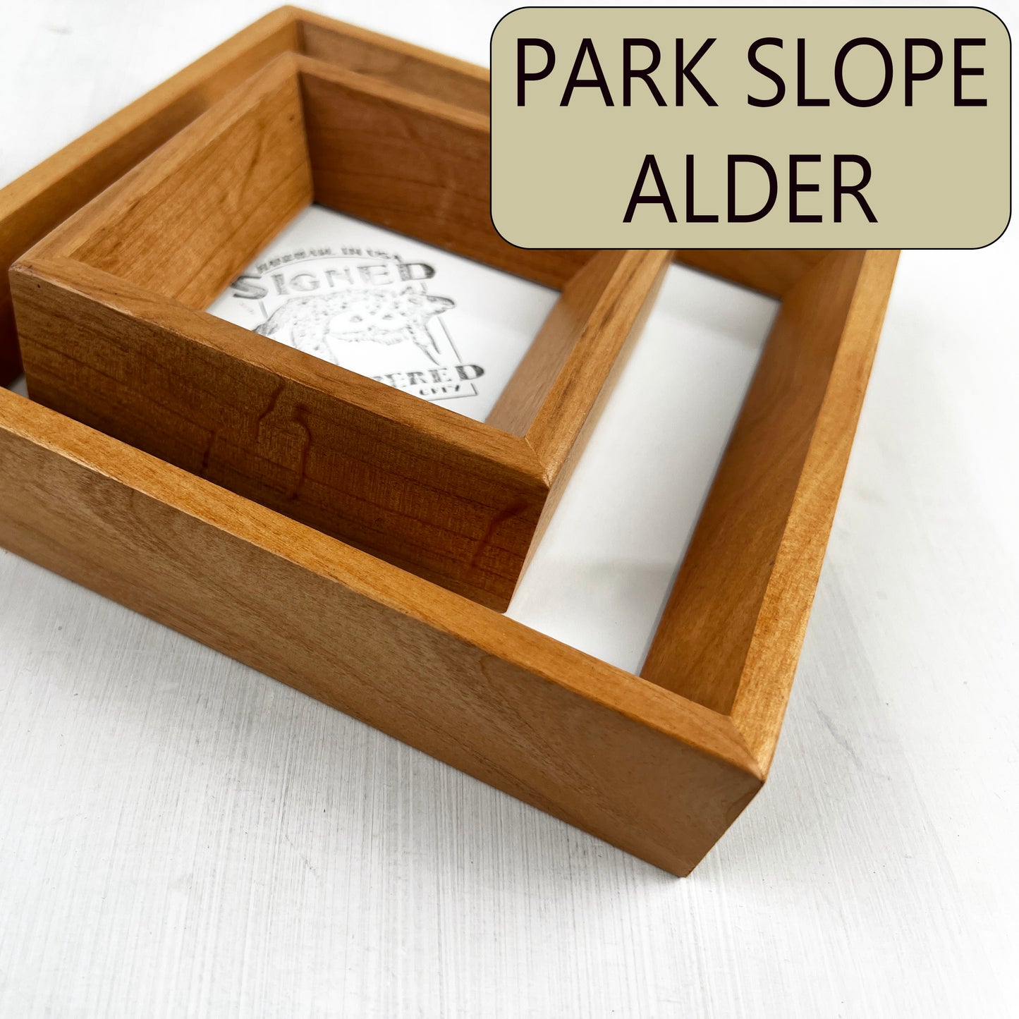 Solid Alder Picture Frame in Park Slope Hardwood Molding- Choose Your Size - Ships Right Away!