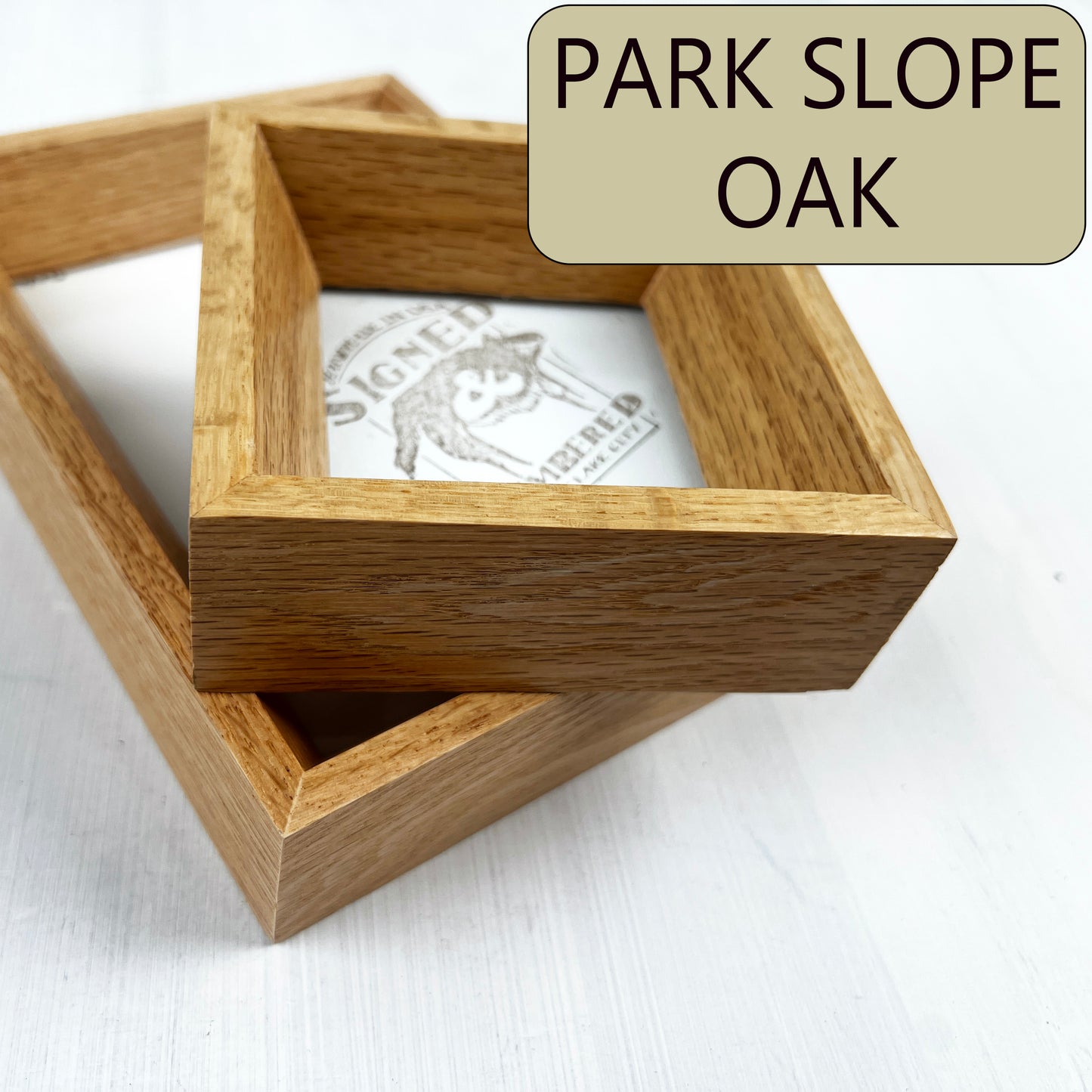 Solid Oak Picture Frame in Park Slope Hardwood Molding- Choose Your Size - Ships Right Away!