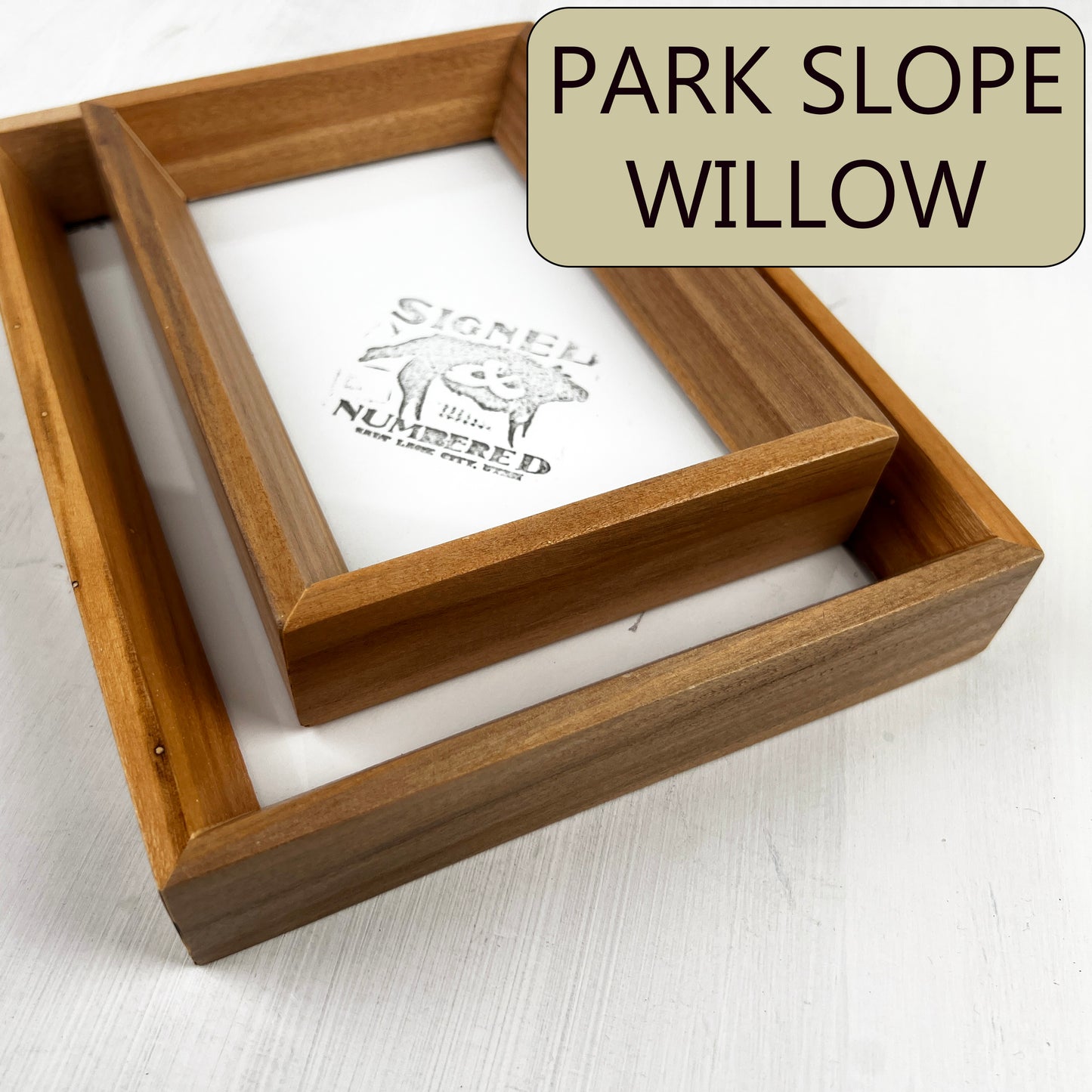 Park Slope frame style in Solid Natural Willow Hardwood - Choose your size - FREE SHIPPING!